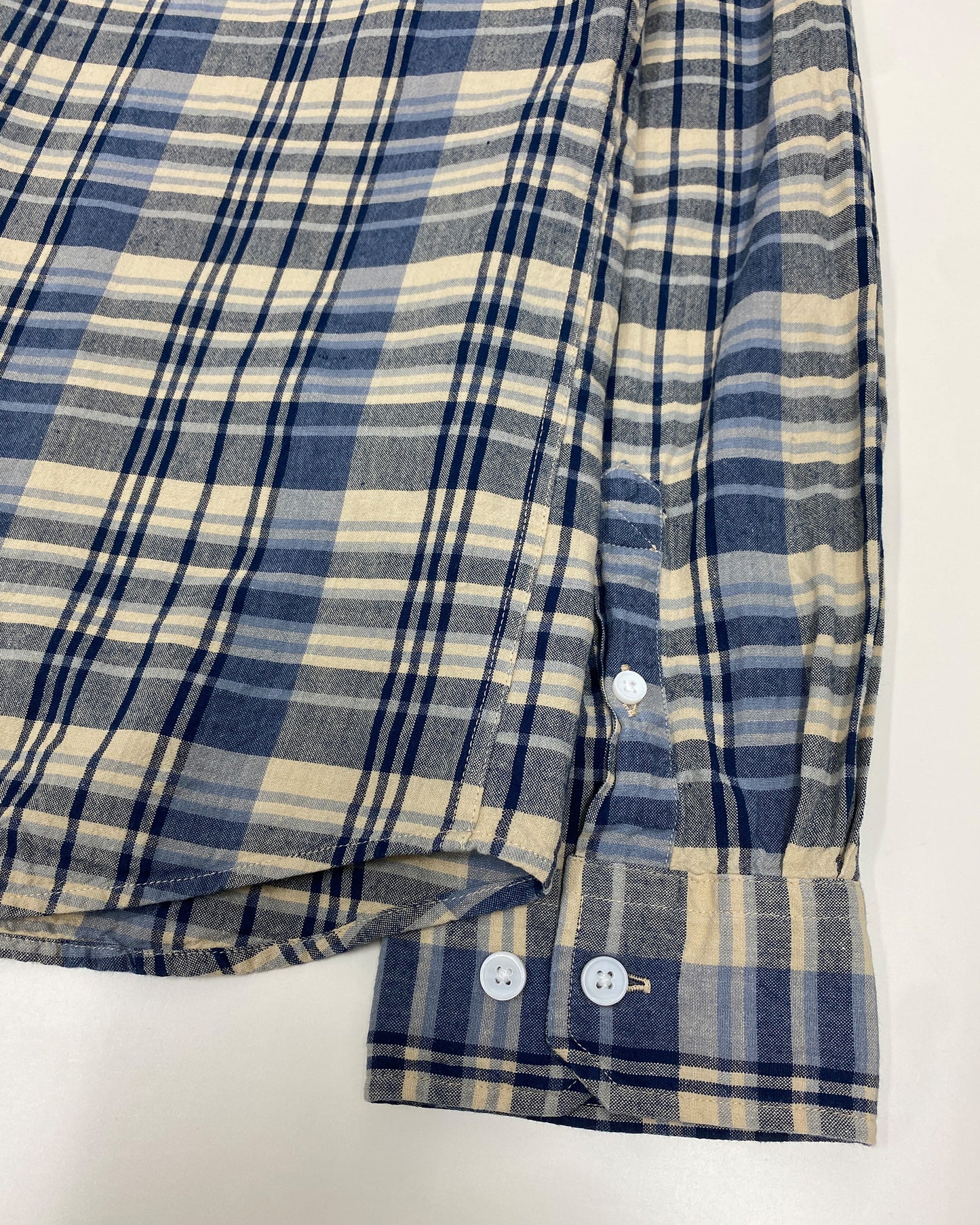 Norse Projects 2010s Checkered Hidden Button Down Shirt Blue