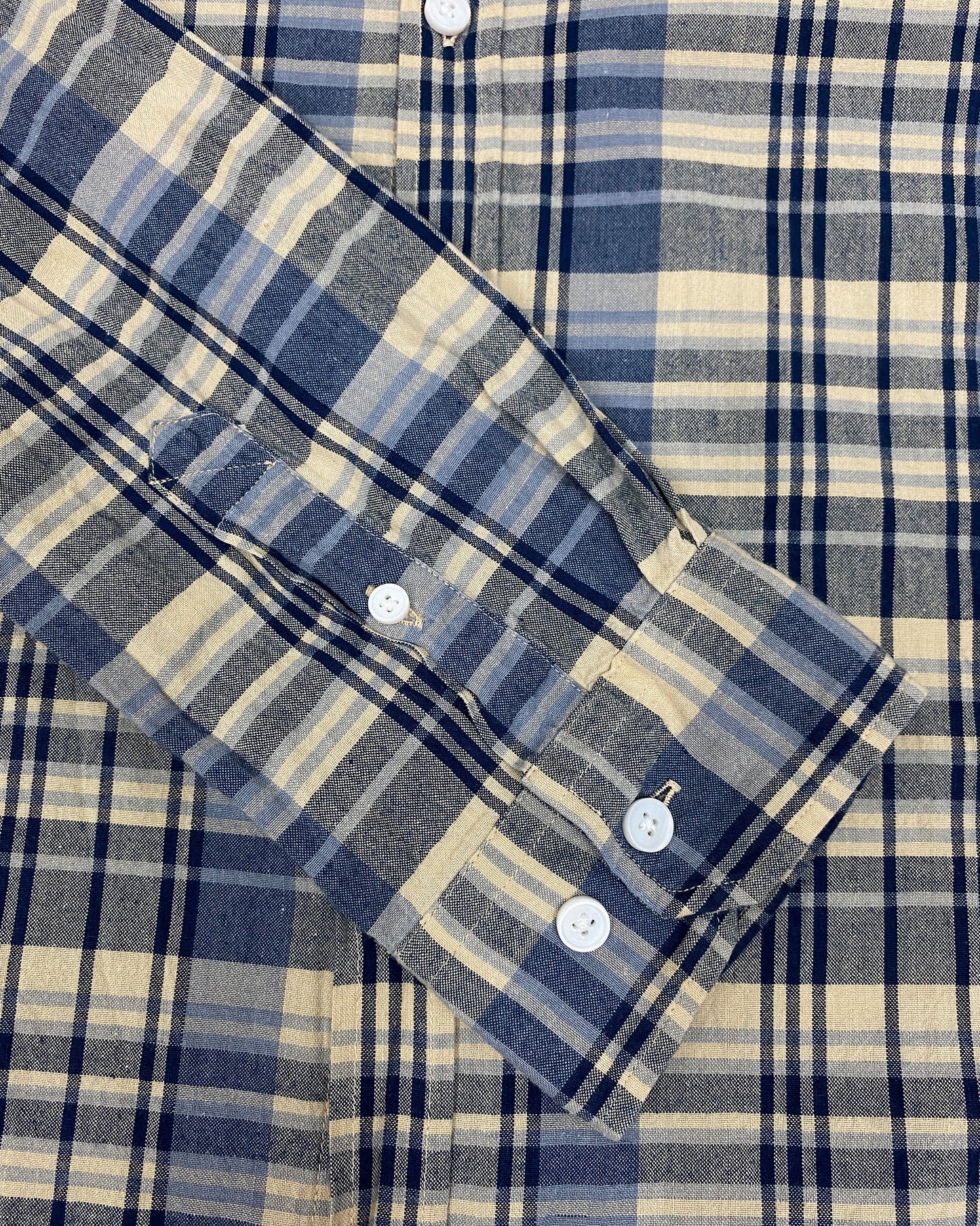 Norse Projects 2010s Checkered Hidden Button Down Shirt Blue