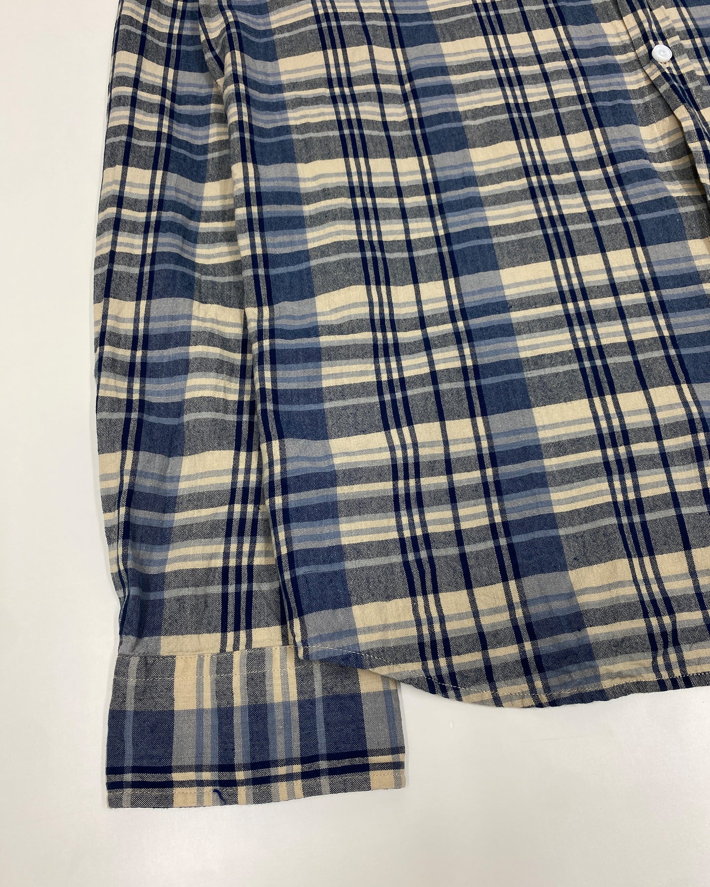 Norse Projects 2010s Checkered Hidden Button Down Shirt Blue