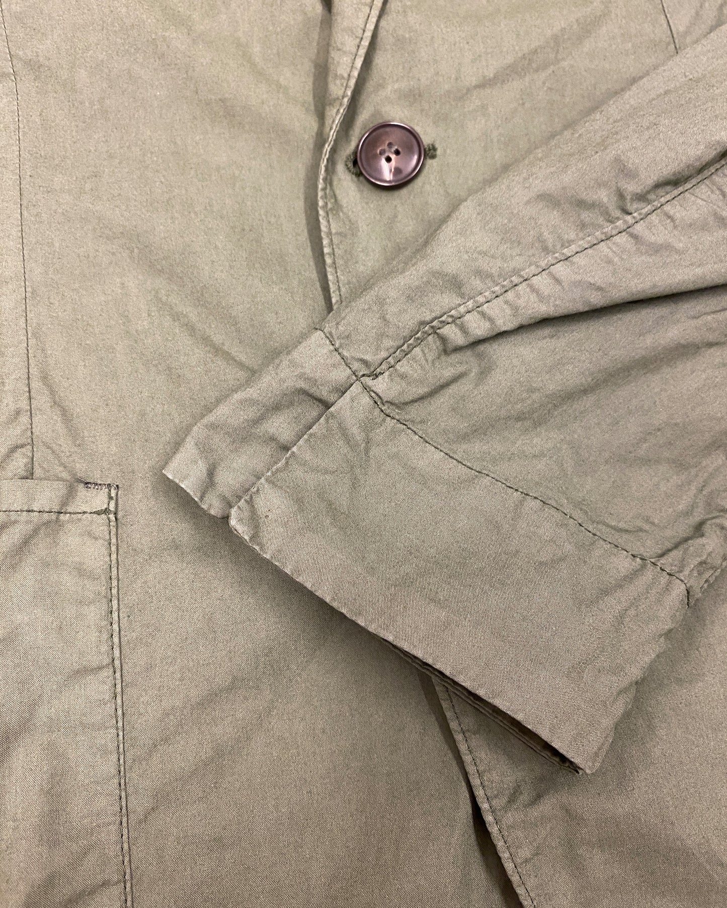 Officine Générale 2010s Cotton Light Blazer Jacket Khaki Green