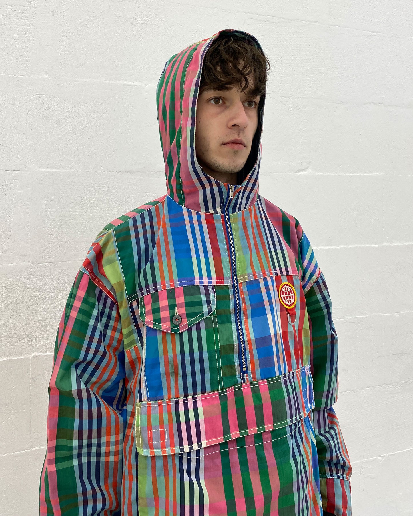 Oilily 1980s Tartan Hooded Cotton Jacket Multicolor