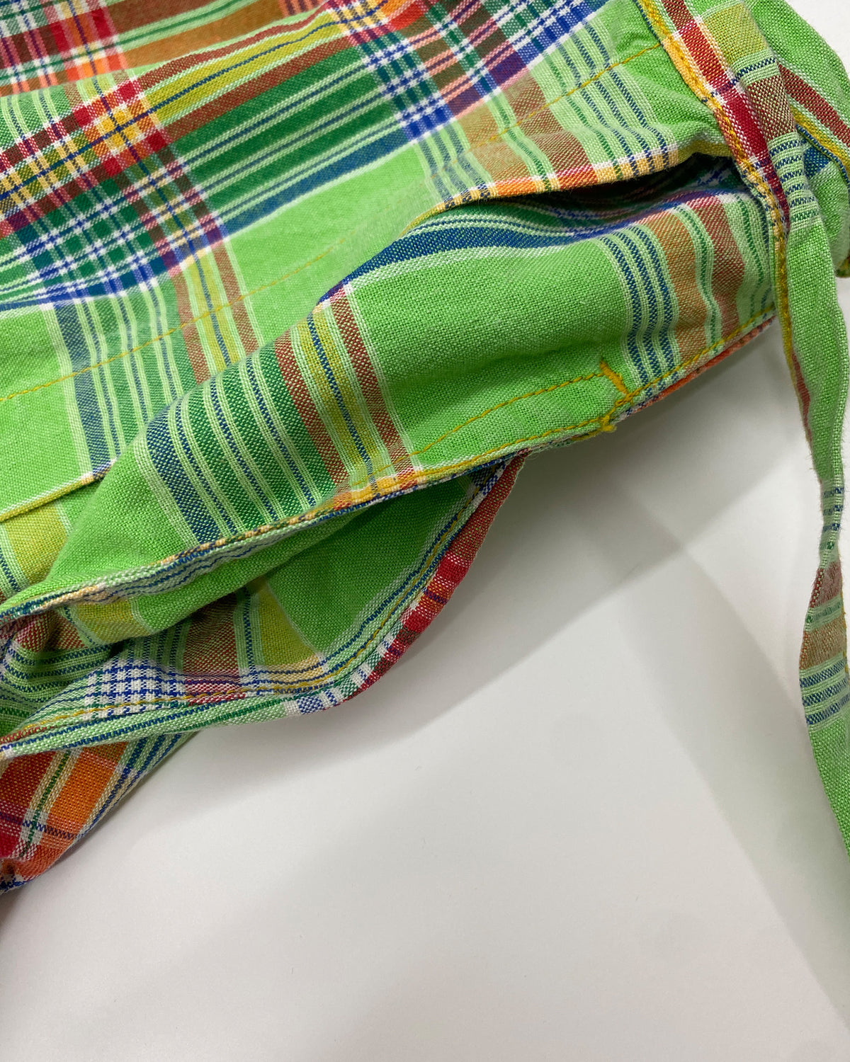 Oilily 1980s Checkered Wrap Cotton Skirt Green