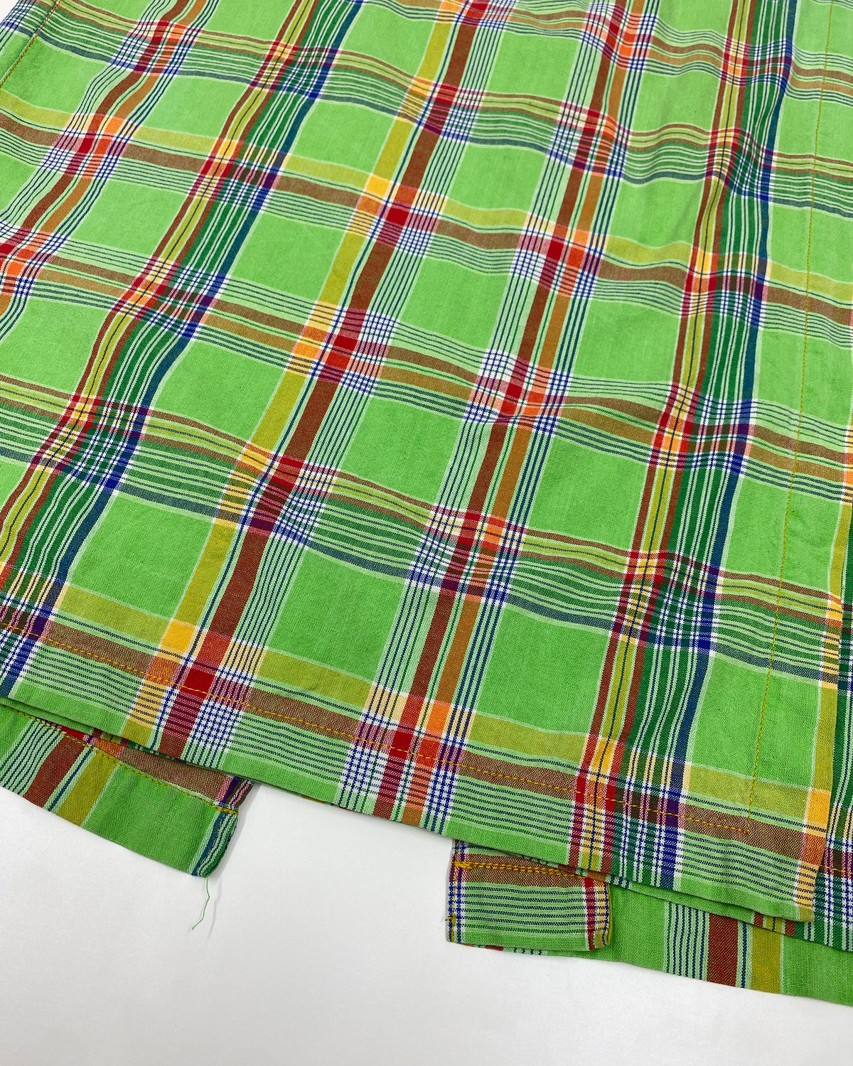 Oilily 1980s Checkered Wrap Cotton Skirt Green
