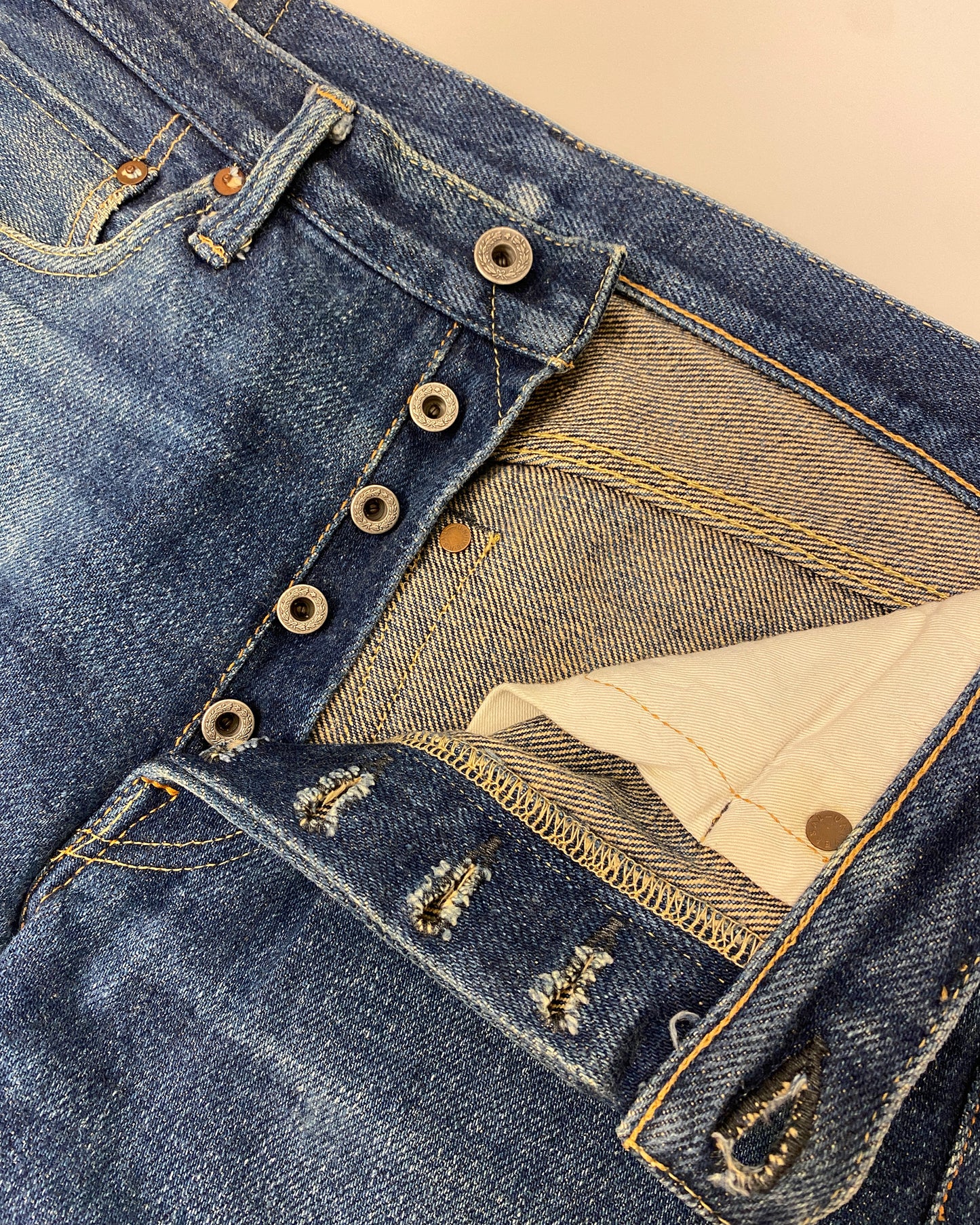 Oni Denim 2010s Heavyweight Selvedge Denim Faded Blue