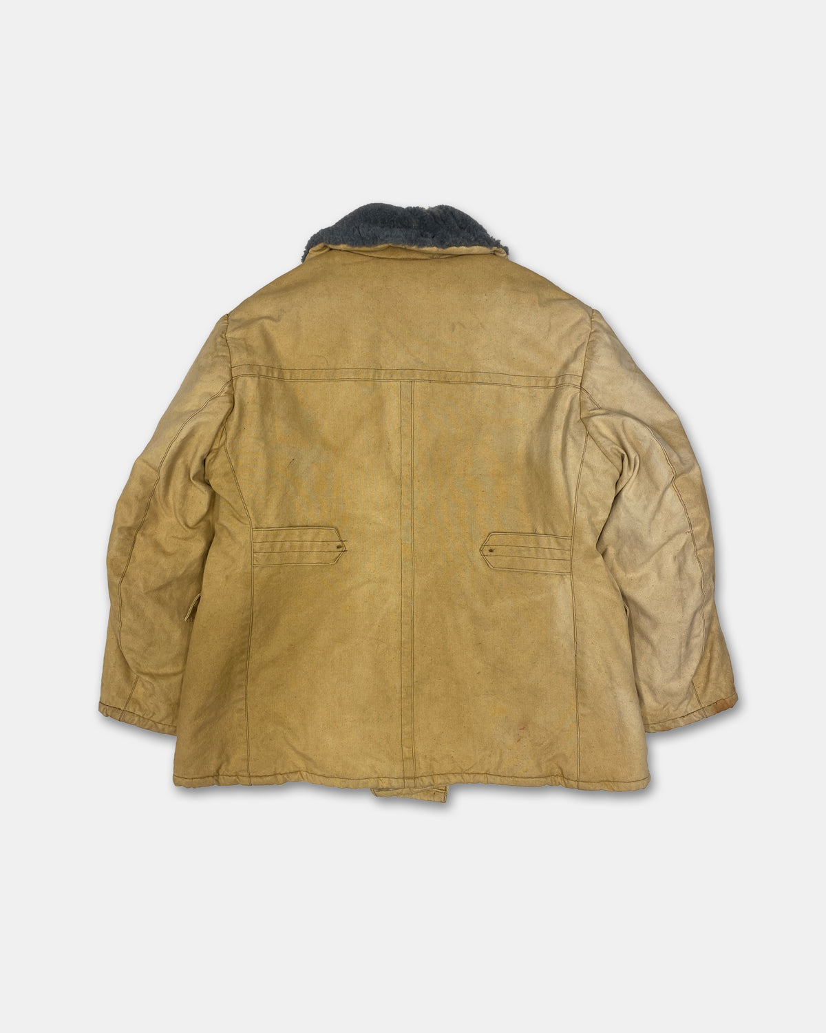 Vintage 1980s USSR Soviet Army Padded Parka Jacket Yellow