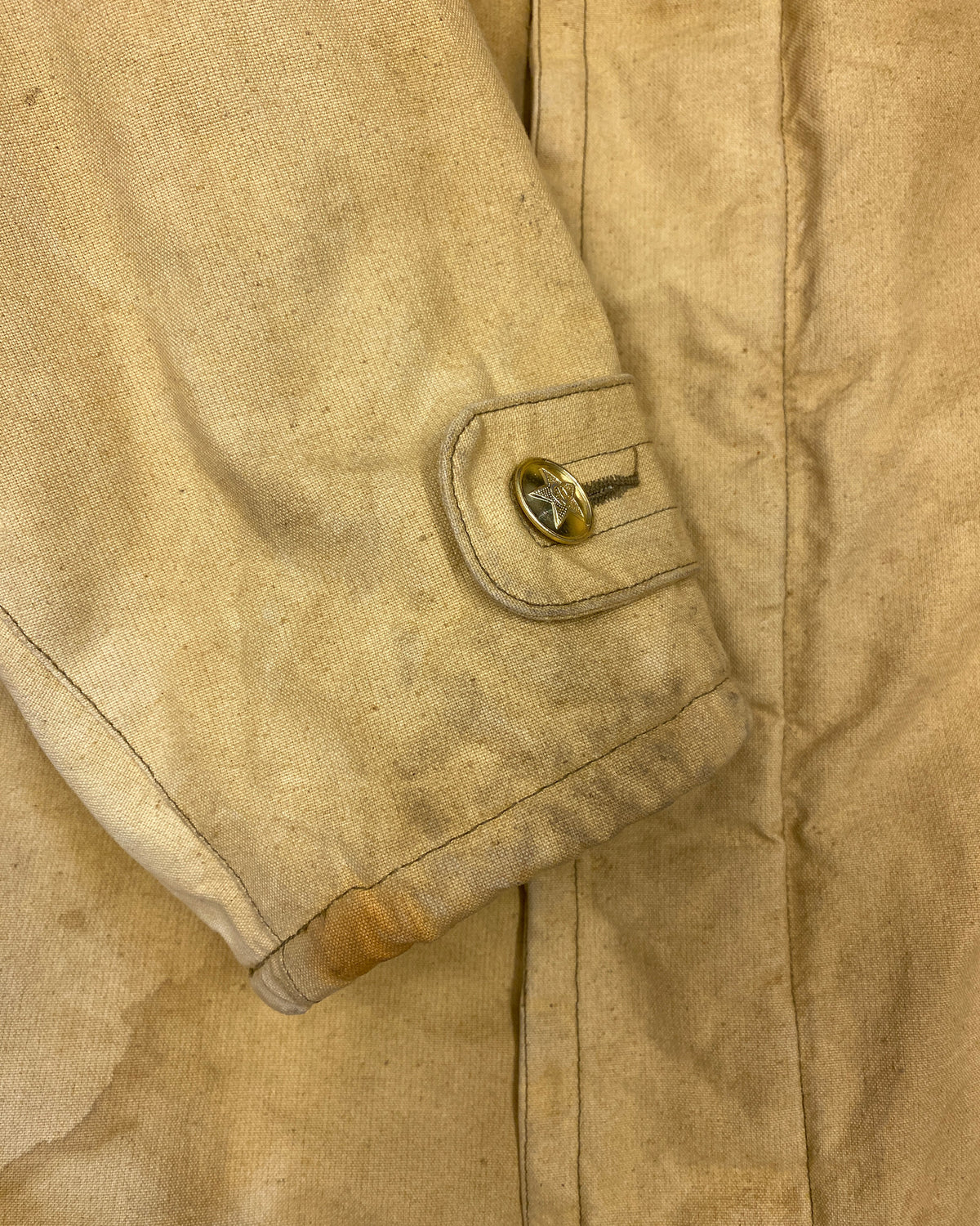 Vintage 1980s USSR Soviet Army Padded Parka Jacket Yellow