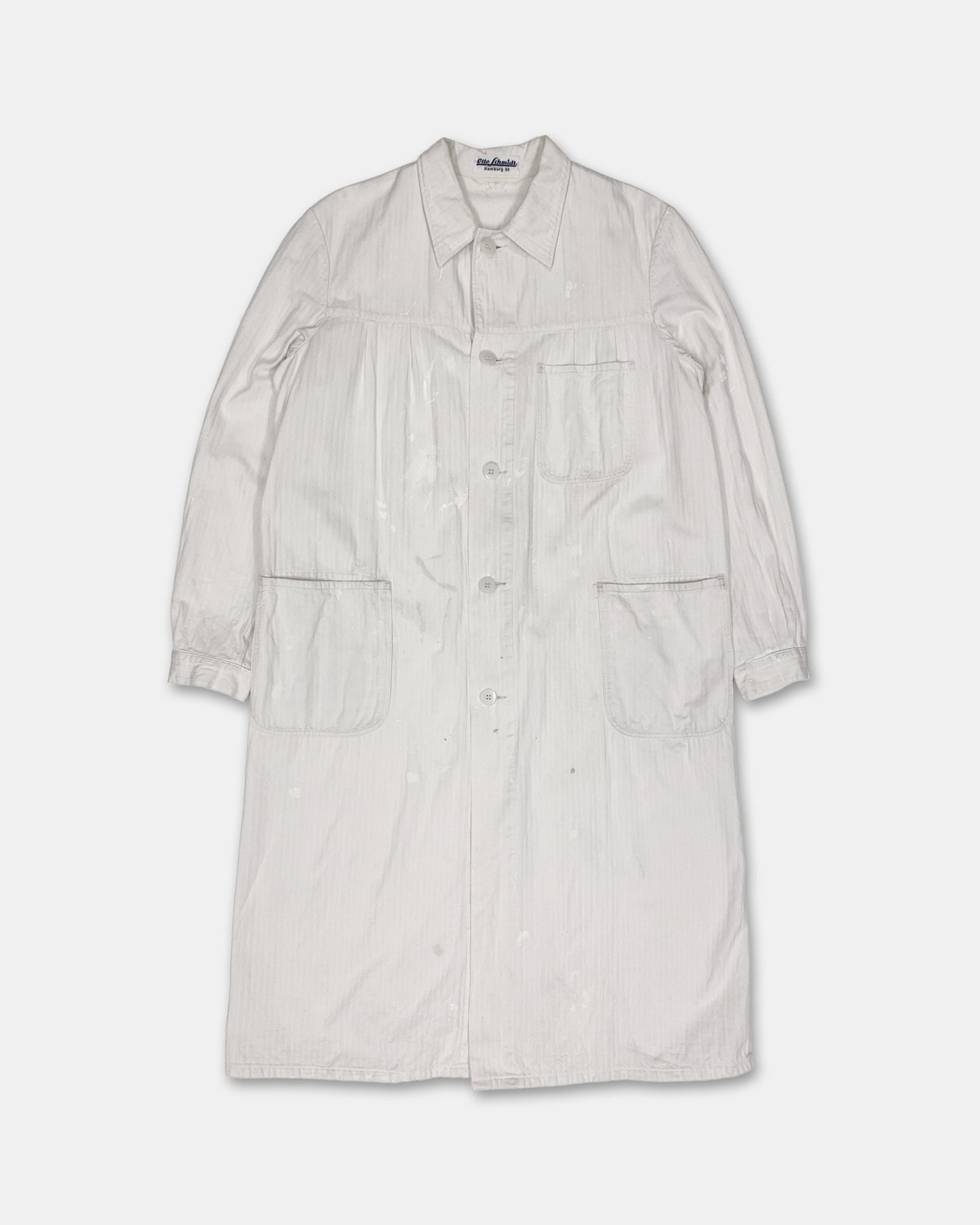 Vintage 1940s German Work Painter Coat White