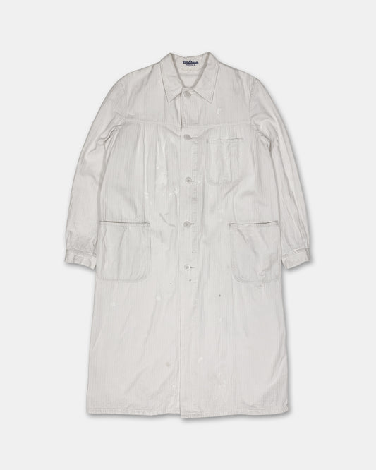 Vintage 1940s German Work Painter Coat White