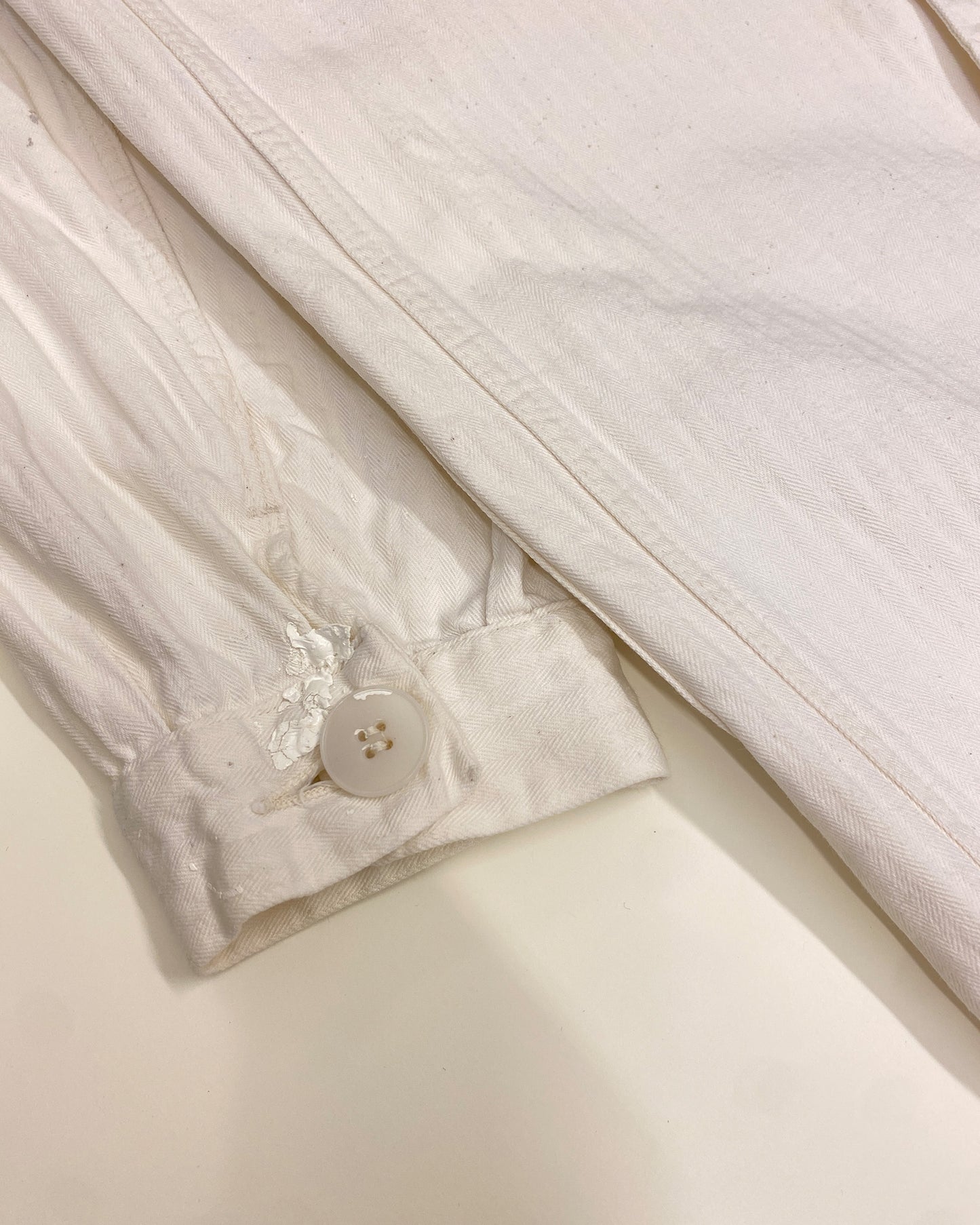Vintage 1940s German Work Painter Coat White