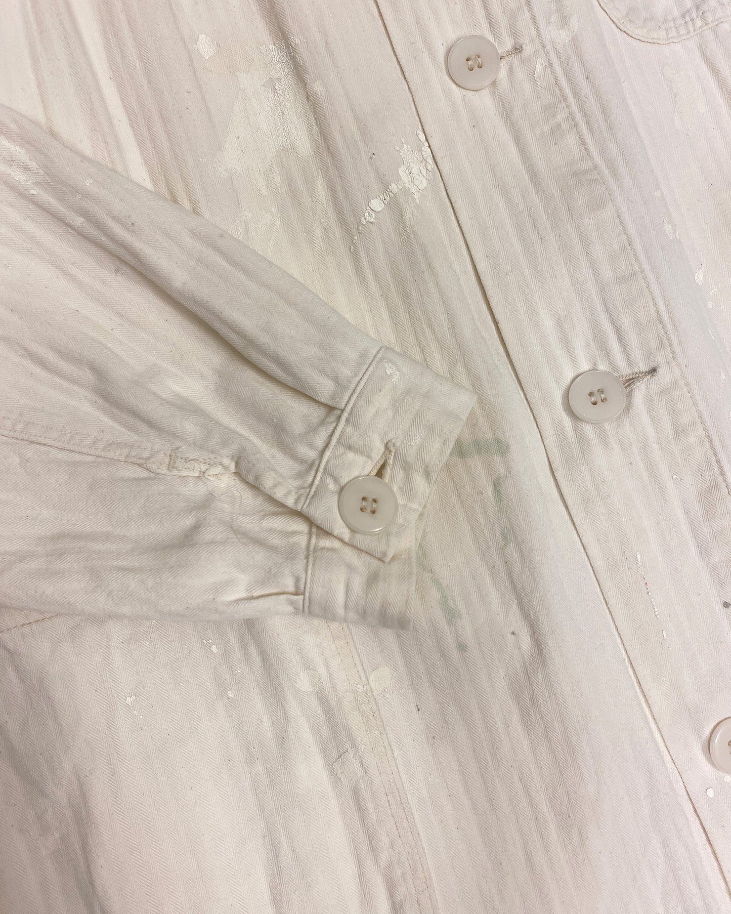 Vintage 1940s German Work Painter Coat White