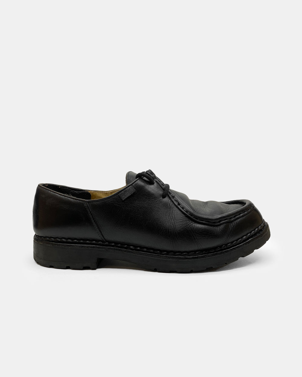 Paraboot 1980s Leather Michael Derby Shoes Black