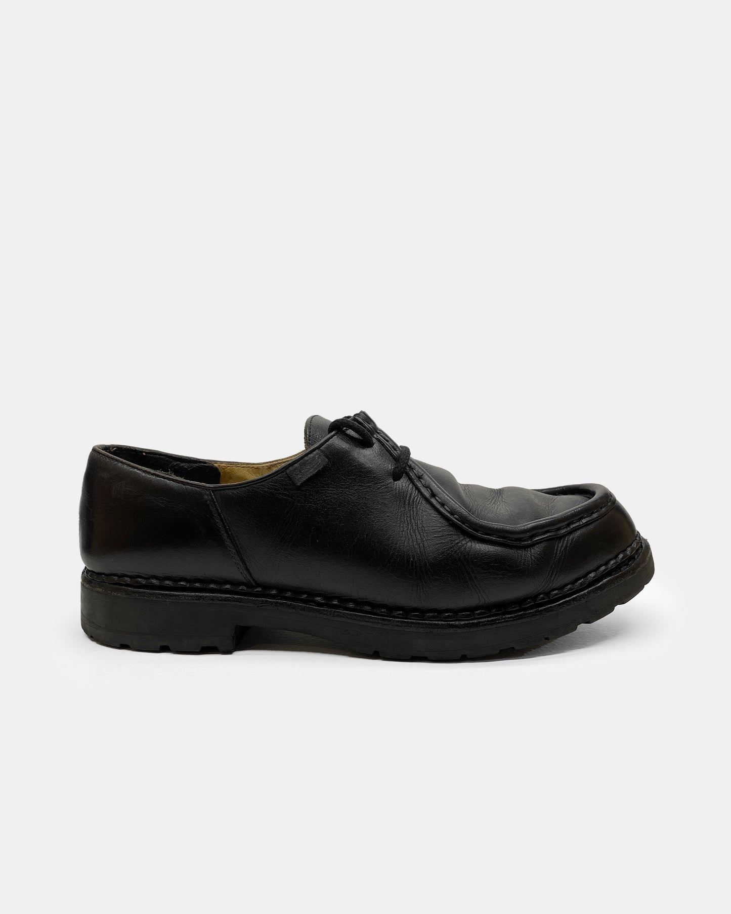 Paraboot 1980s Leather Michael Derby Shoes Black