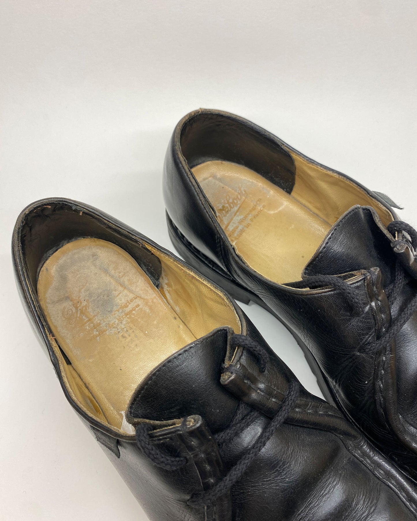 Paraboot 1980s Leather Michael Derby Shoes Black