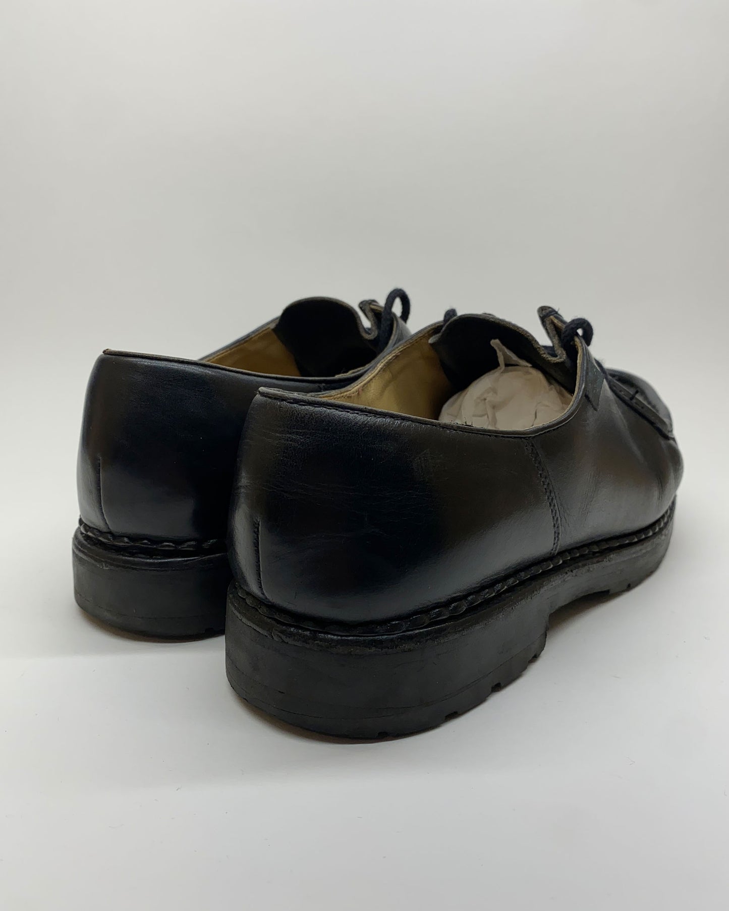 Paraboot 1980s Leather Michael Derby Shoes Black