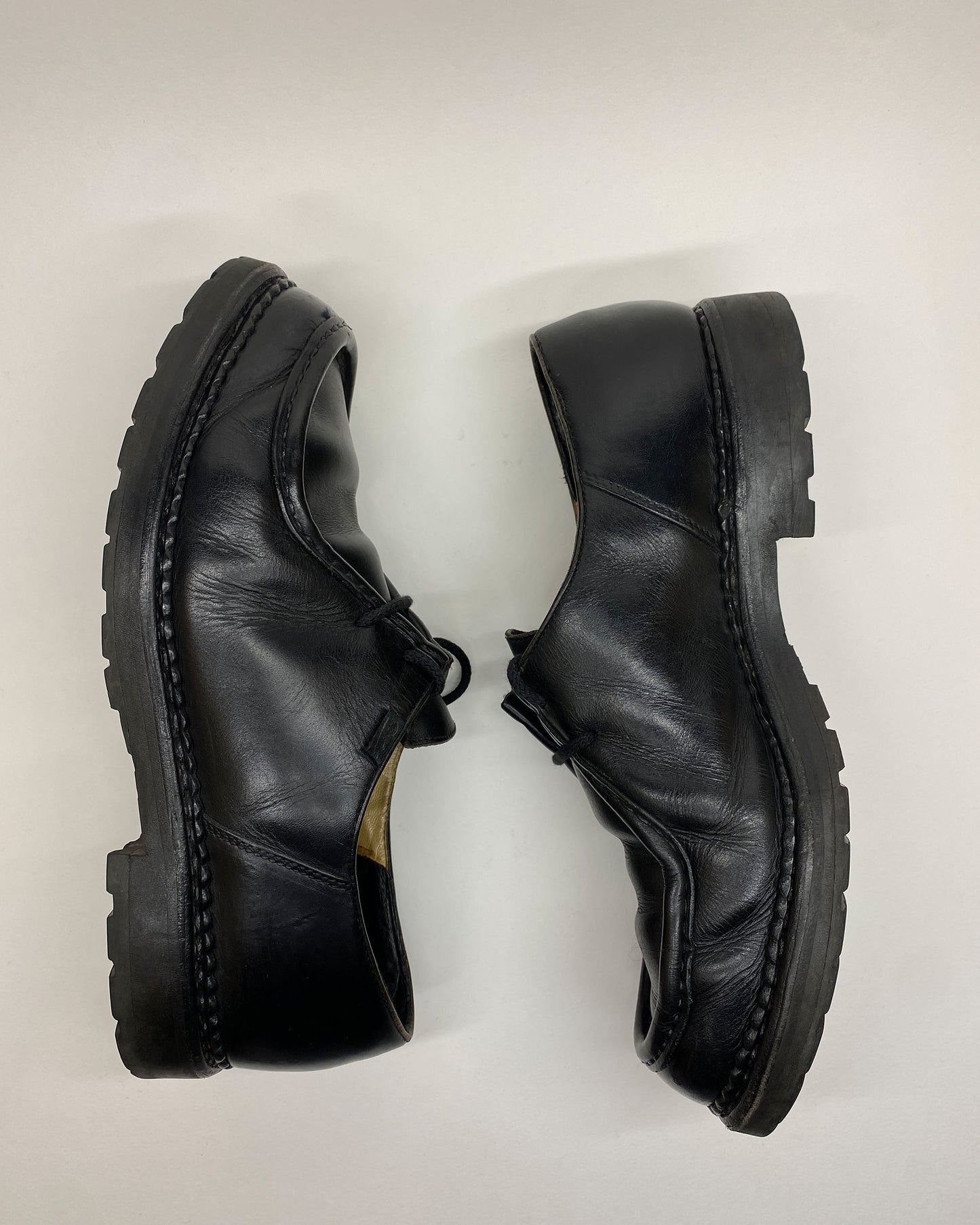 Paraboot 1980s Leather Michael Derby Shoes Black