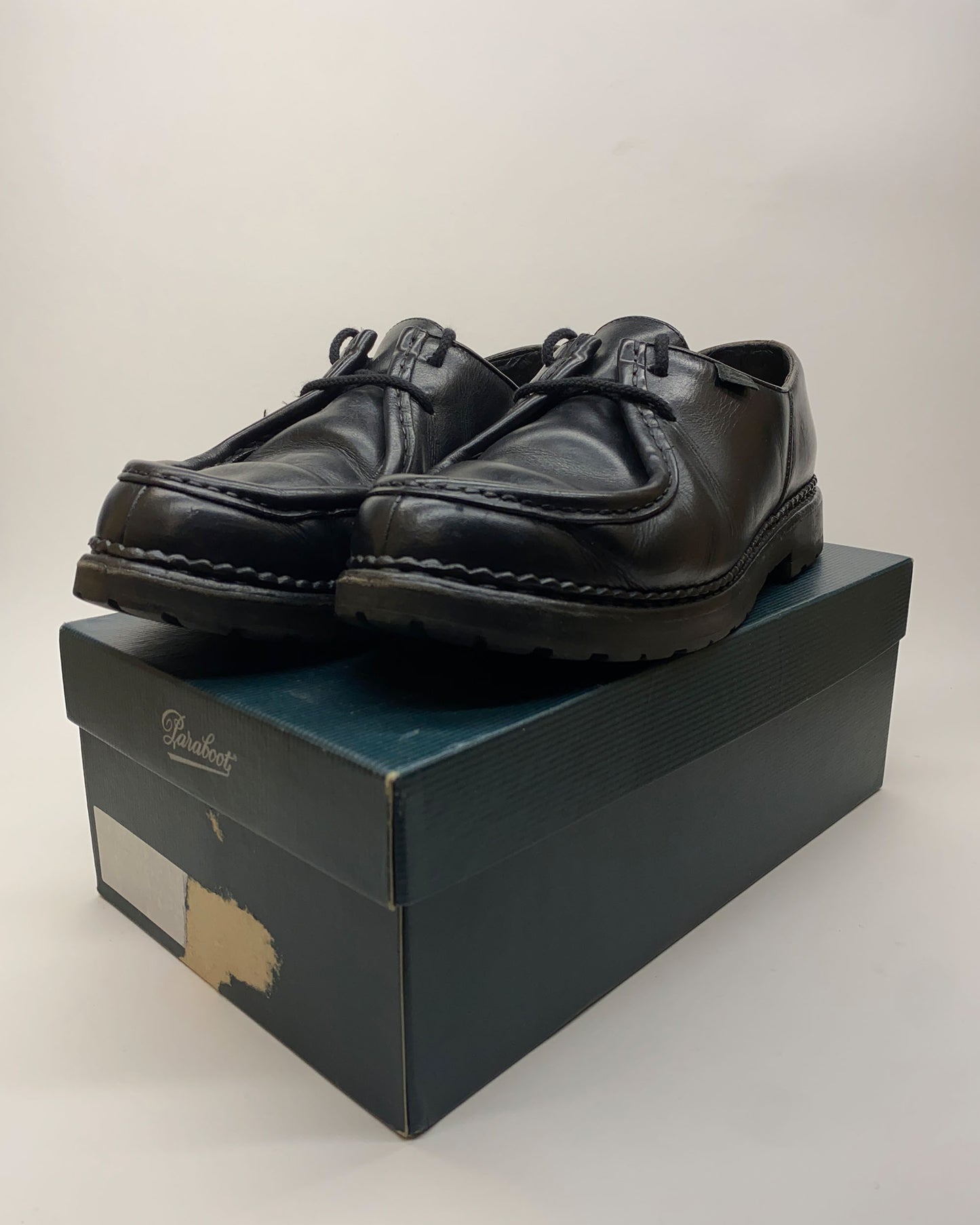 Paraboot 1980s Leather Michael Derby Shoes Black
