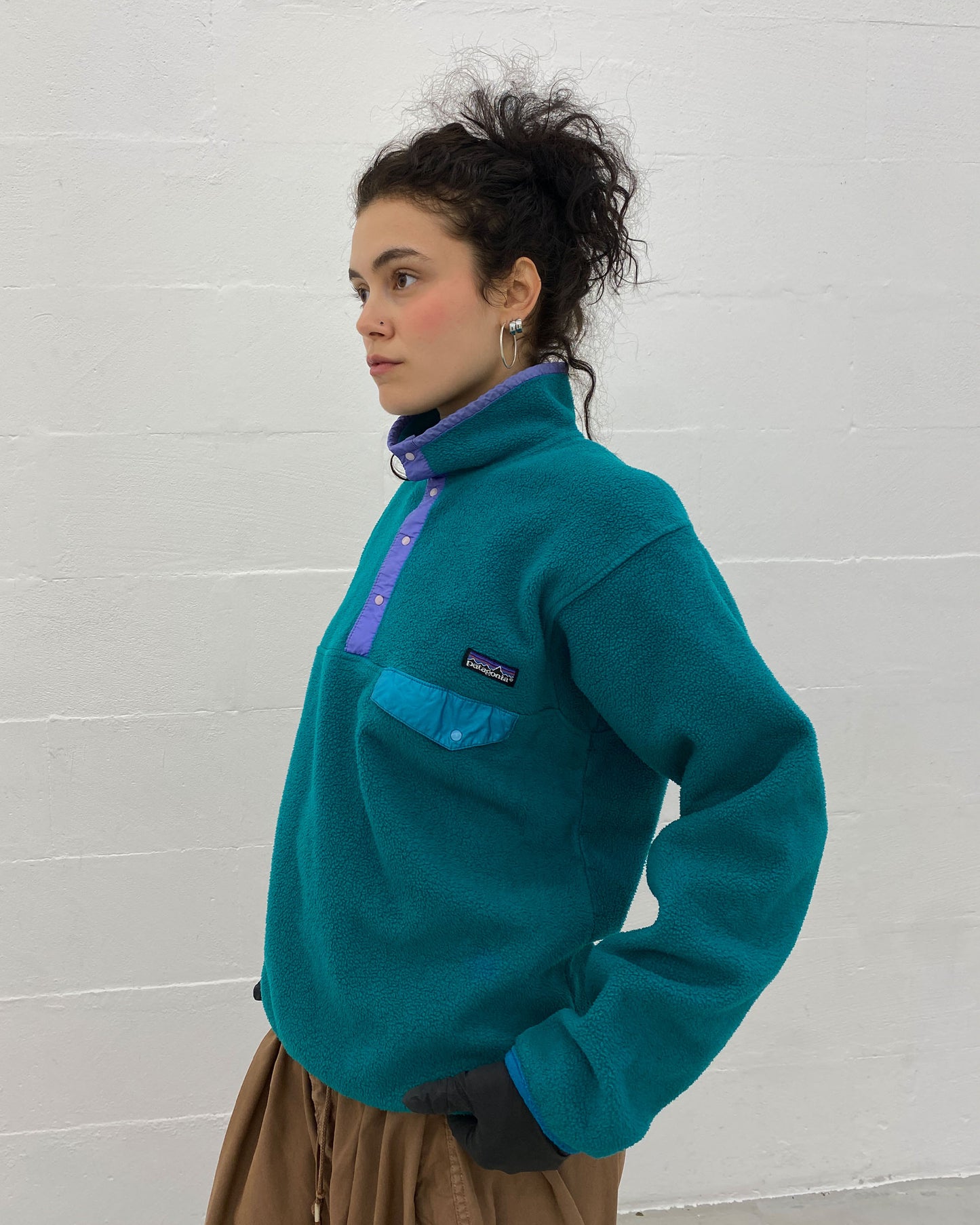 Patagonia 1990s Fleece Sweater Teal Green