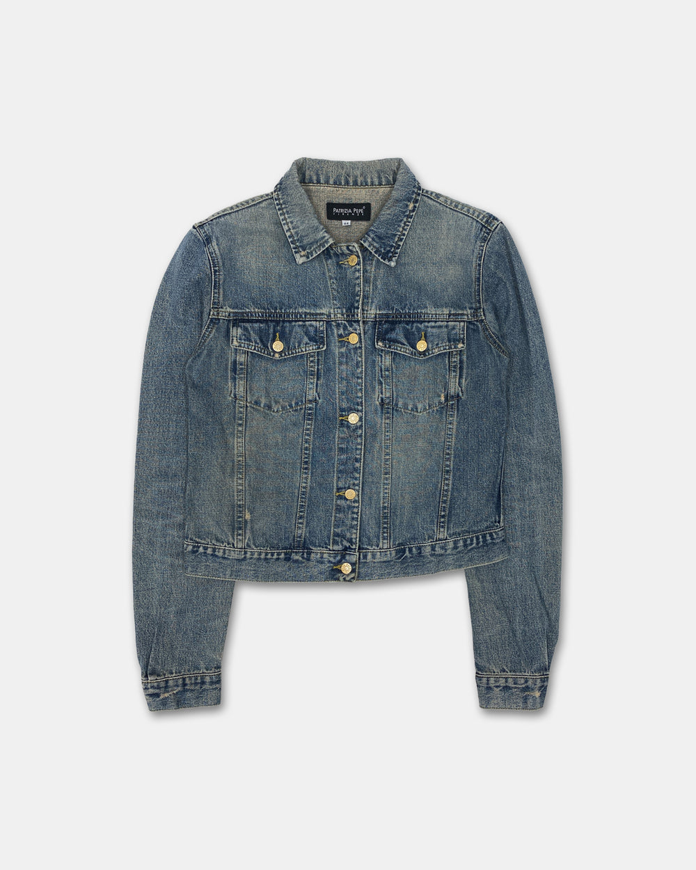 Patrizia Pepe 2000s Classic Denim Jacket Blue