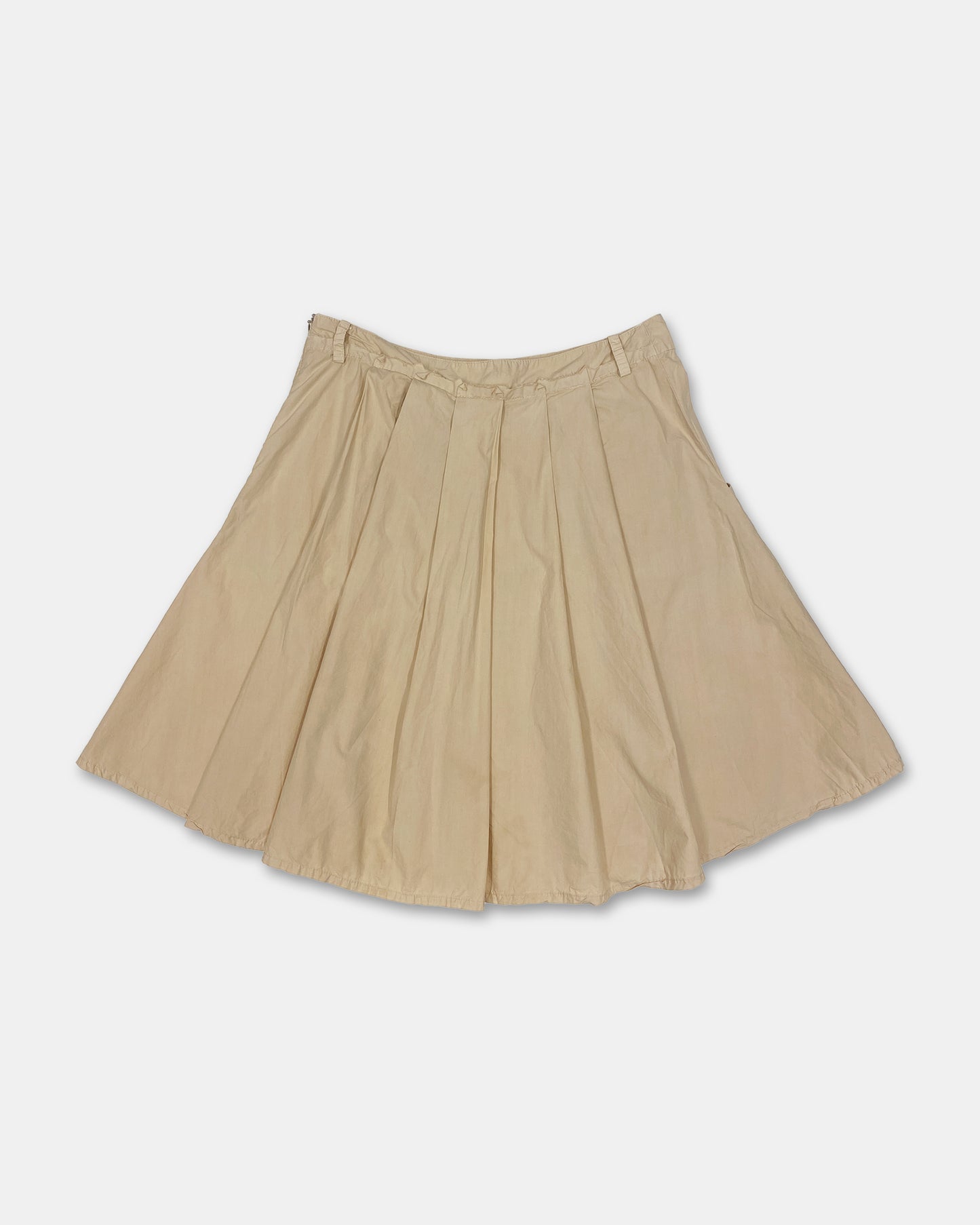 Patrizia Pepe 2000s Pleated Cotton Skirt Beige