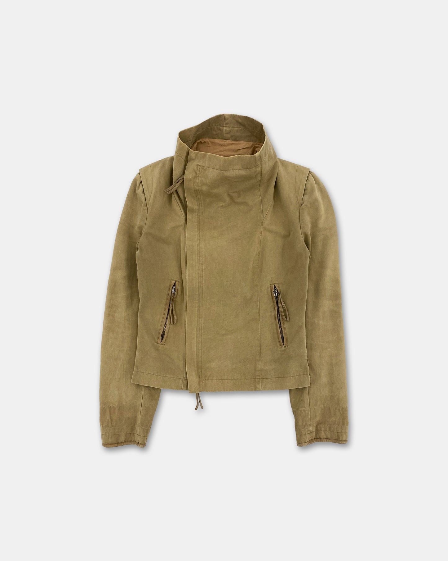 Patrizia Pepe 1990s High Collar Jacket Beige