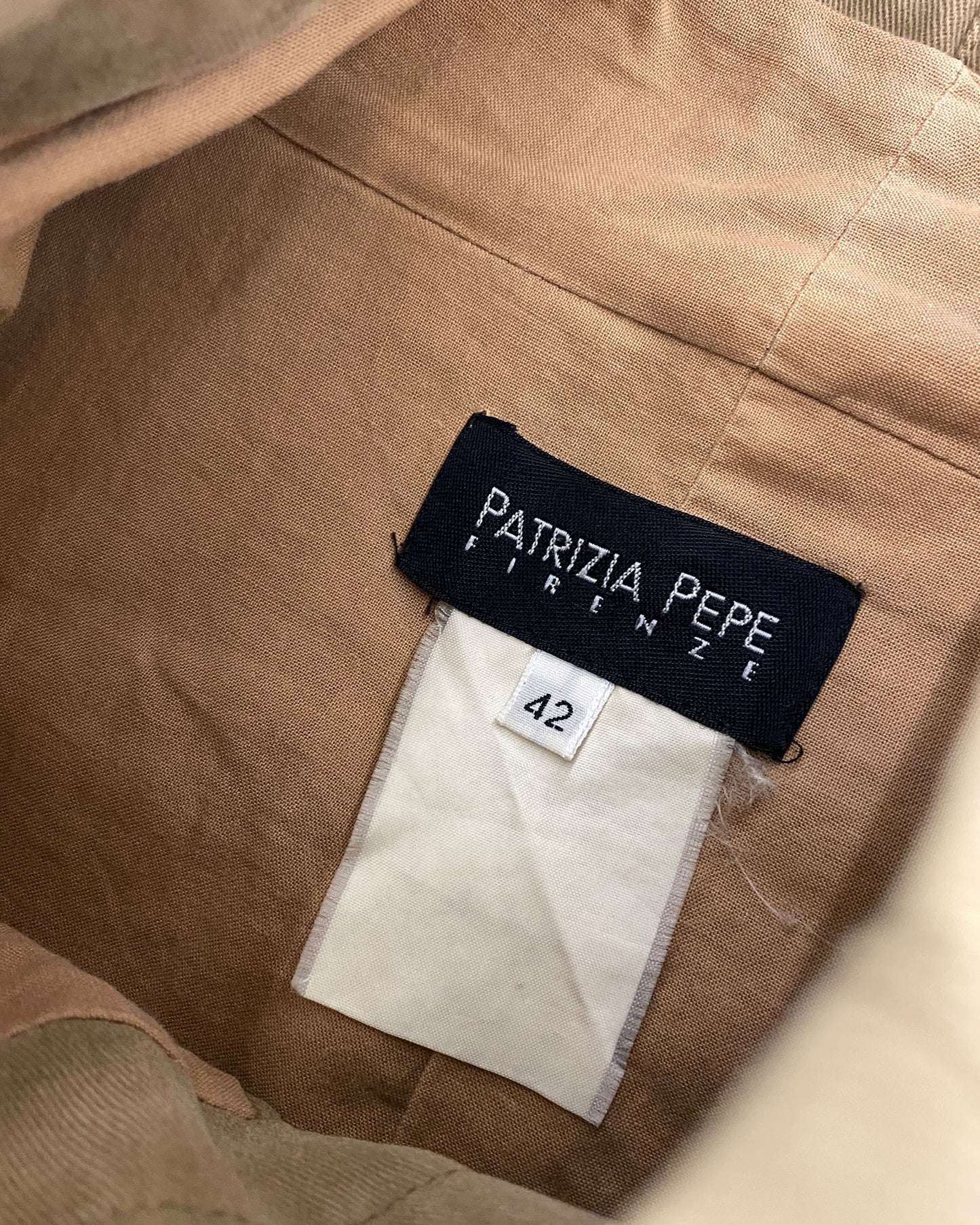 Patrizia Pepe 1990s High Collar Jacket Beige