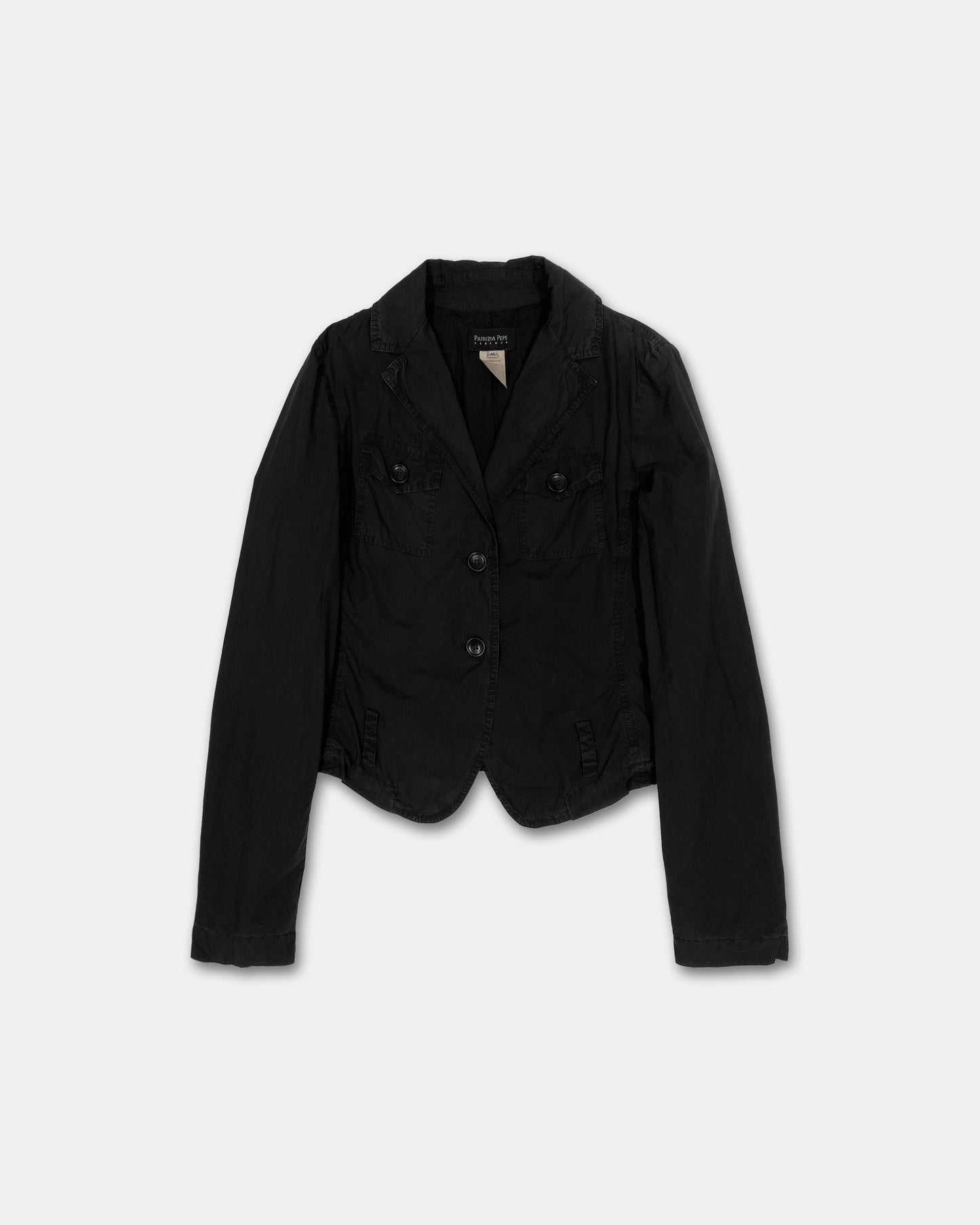 Patrizia Pepe 2000s Cotton Blazer Jacket Black