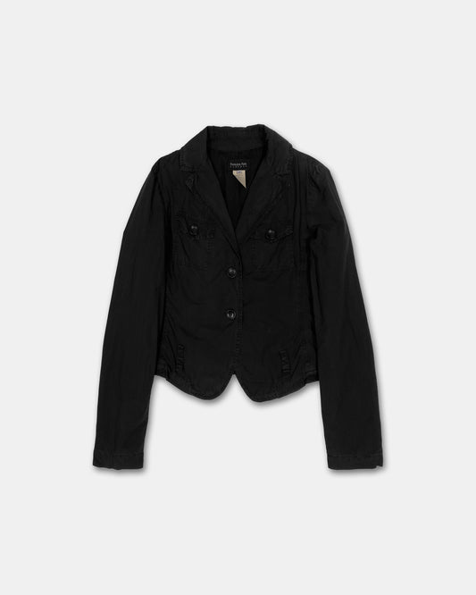 Patrizia Pepe 2000s Cotton Blazer Jacket Black