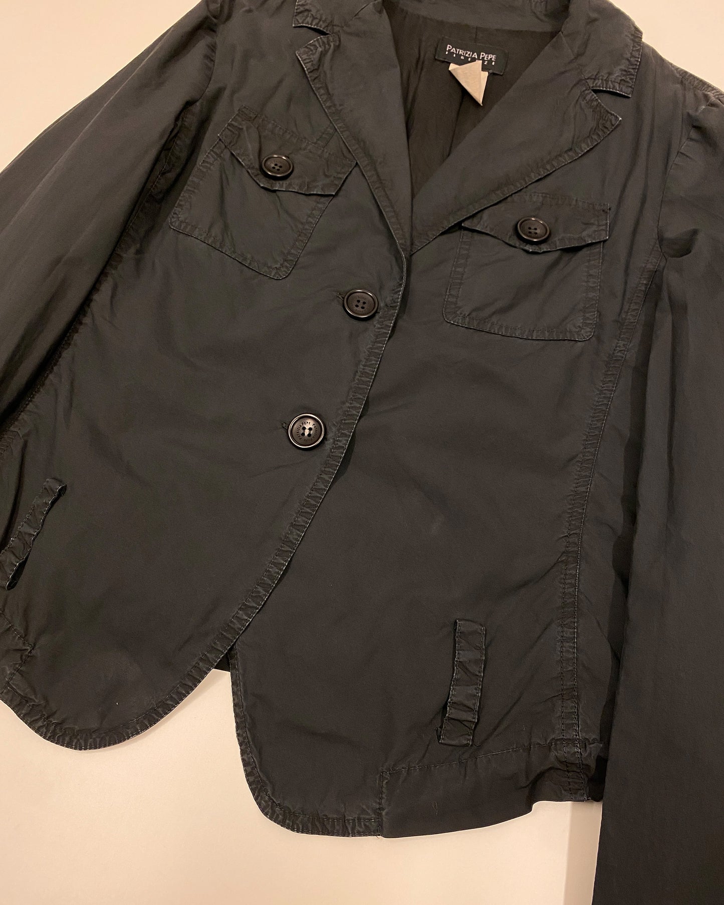 Patrizia Pepe 2000s Cotton Blazer Jacket Black