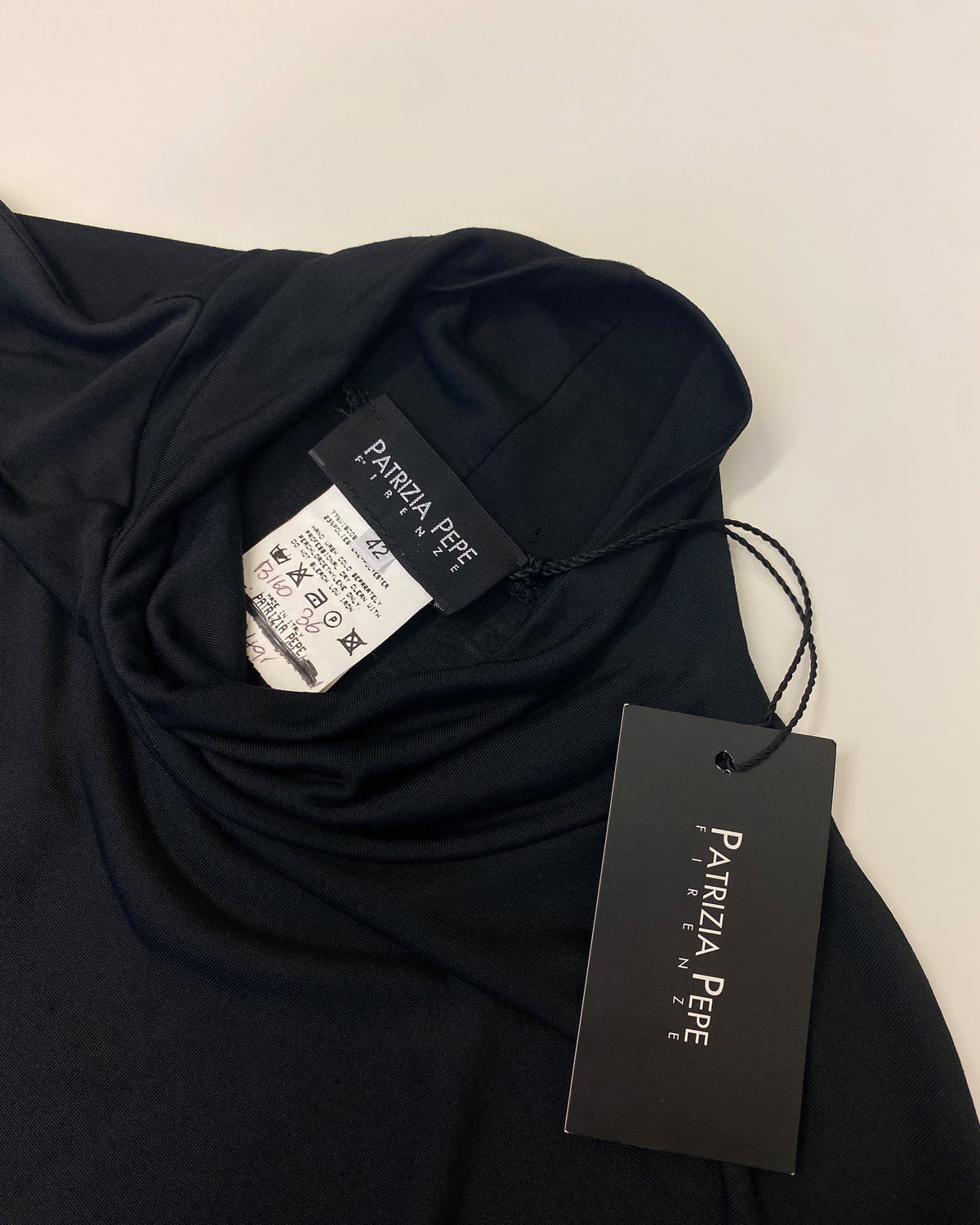 Patrizia Pepe 2000s Sleeve Slit Turtle Neck Longsleeve Dress Black