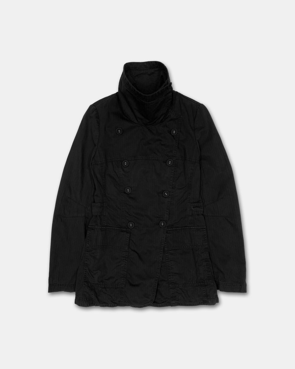 Patrizia Pepe 2000s Double Breasted Short Coat Jacket Black