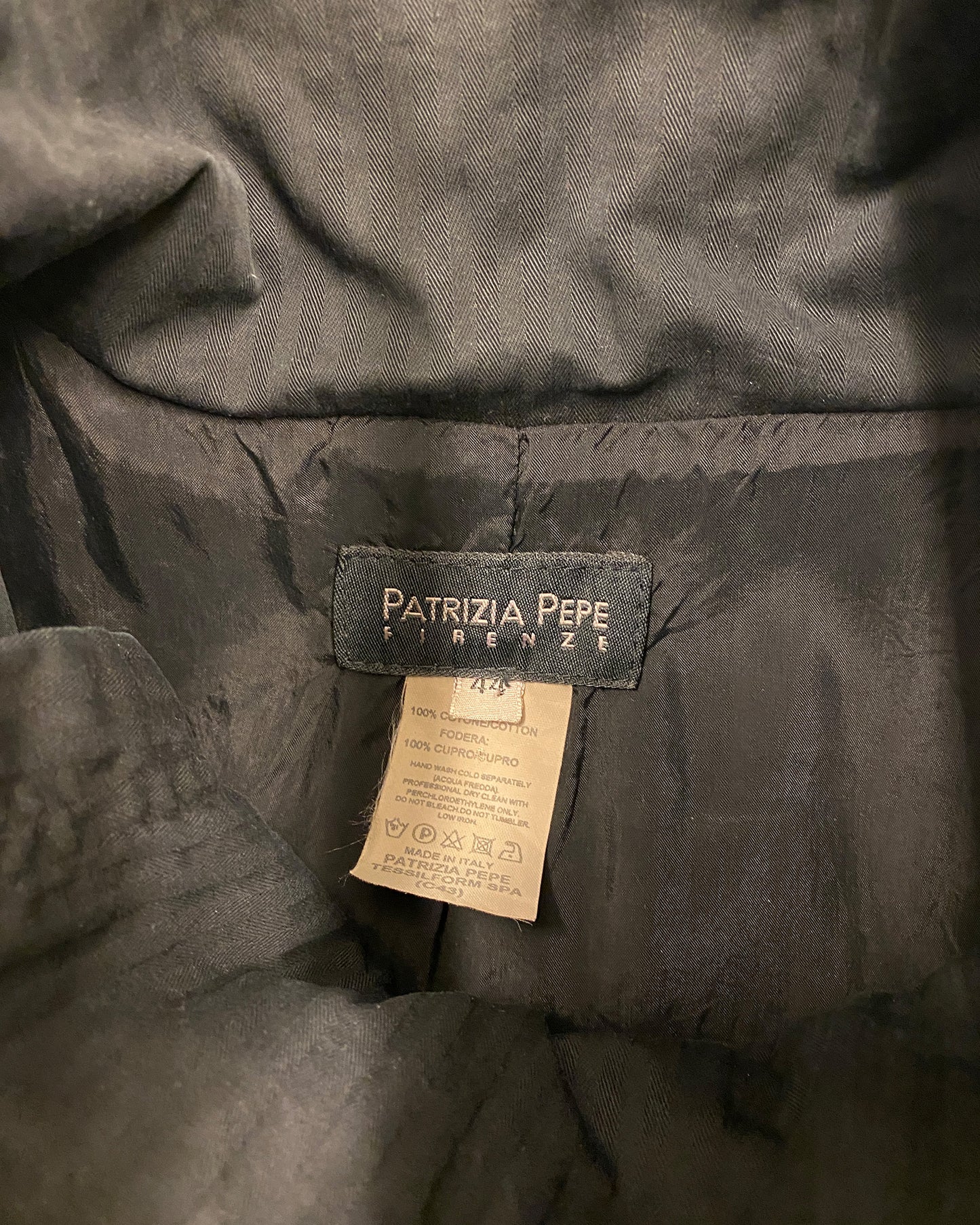Patrizia Pepe 2000s Double Breasted Short Coat Jacket Black