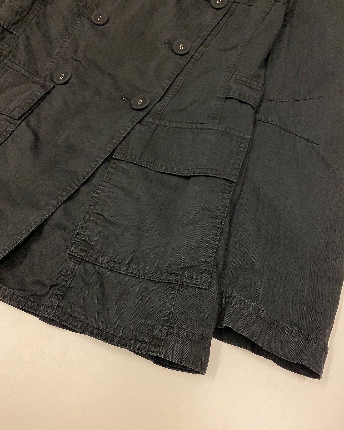 Patrizia Pepe 2000s Double Breasted Short Coat Jacket Black