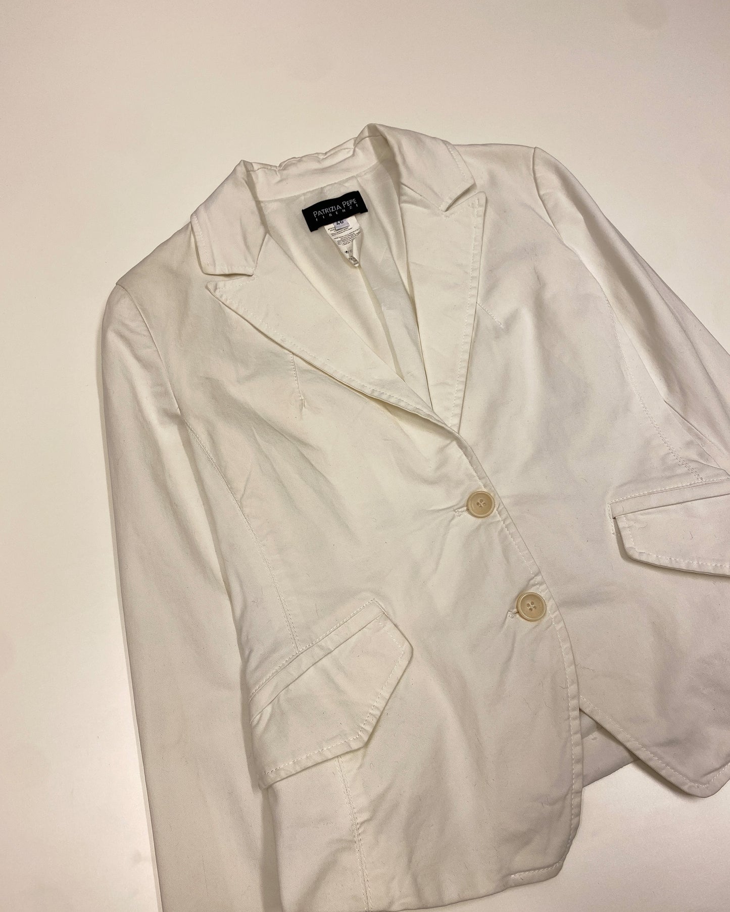 Patrizia Pepe 2010s Stretch Blazer Jacket White