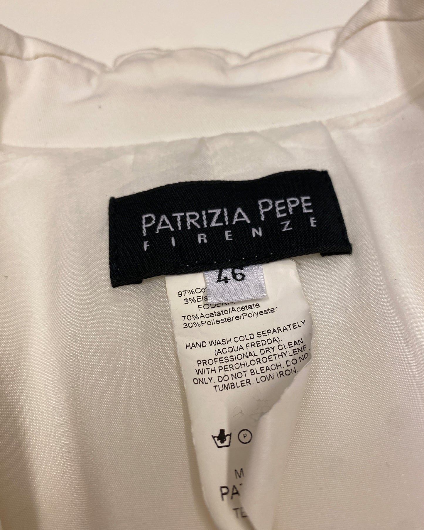Patrizia Pepe 2010s Stretch Blazer Jacket White