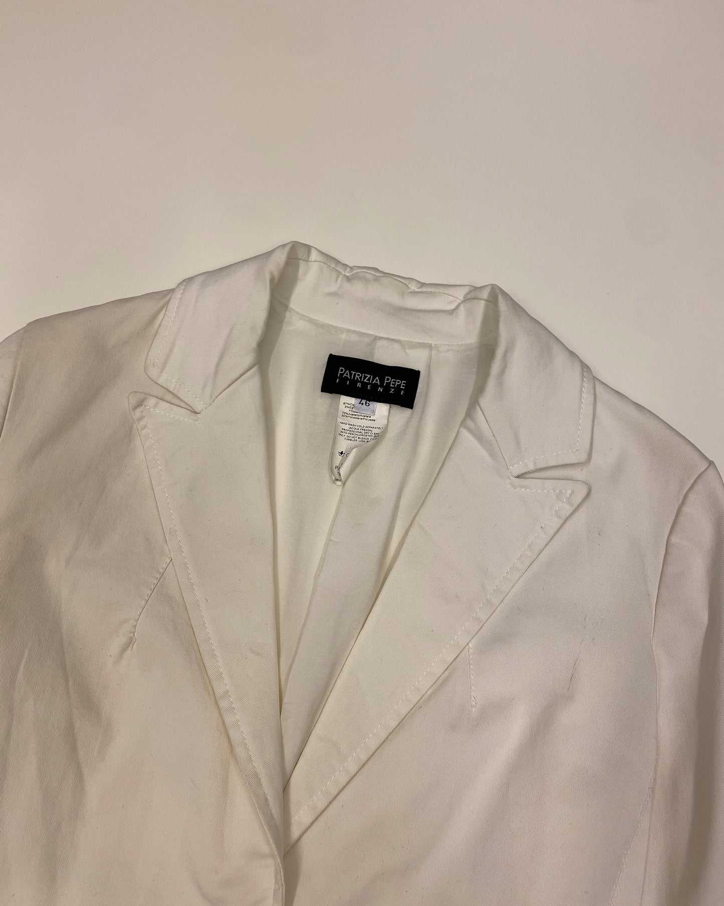 Patrizia Pepe 2010s Stretch Blazer Jacket White