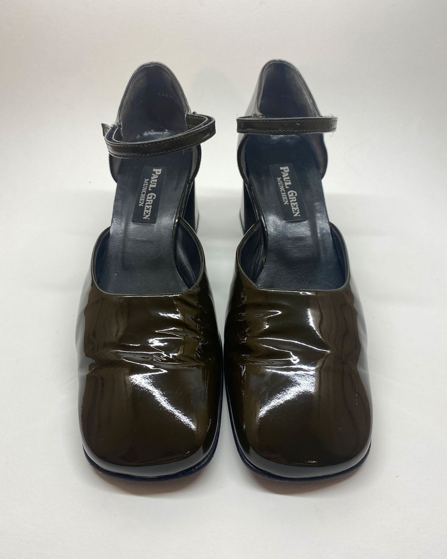 Paul Green München 2000s Patent Leather Mary Jane Heels Green