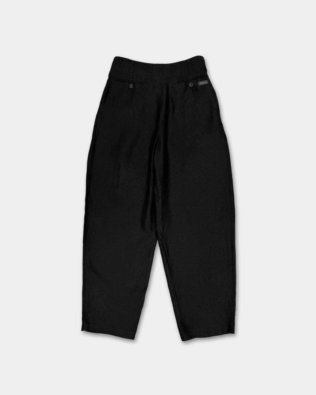 Vintage 1980s Pleated Wide Linen Pants Black