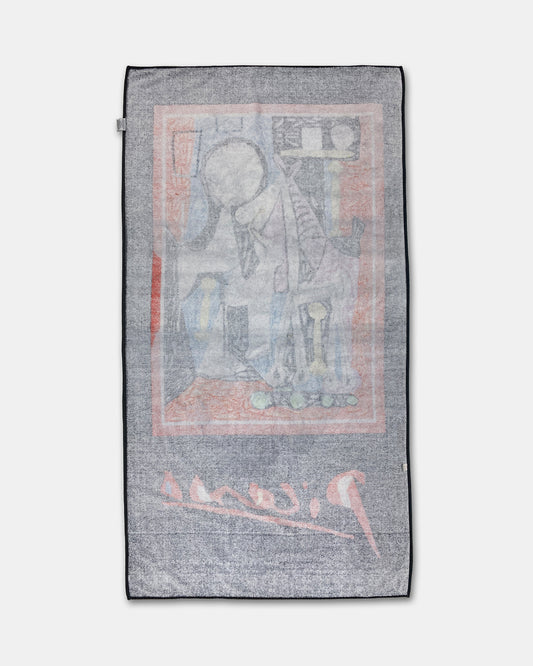 Vintage 1988 Picasso Enfant avec cheval à roulettes Beach Towel Black