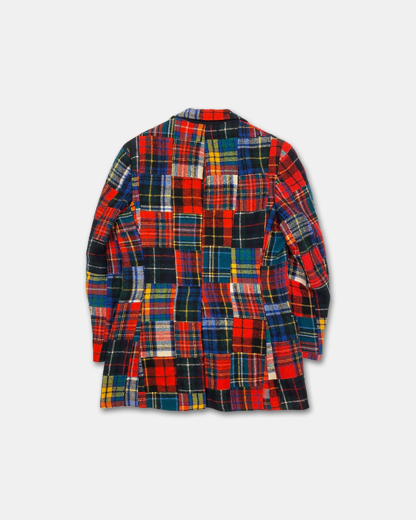 Polo by Ralph Lauren 1980s Patchwork Madras Checkered Wool Blazer Jacket Multicolor