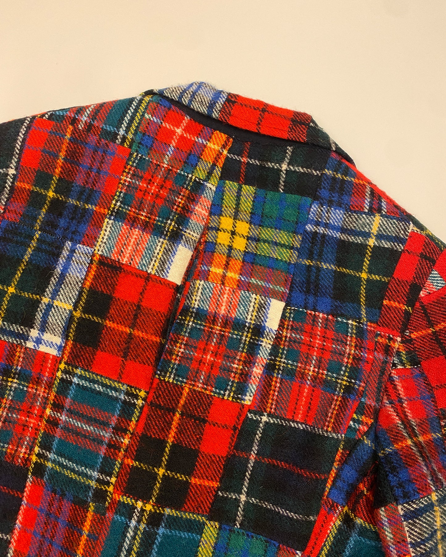 Polo by Ralph Lauren 1980s Patchwork Madras Checkered Wool Blazer Jacket Multicolor