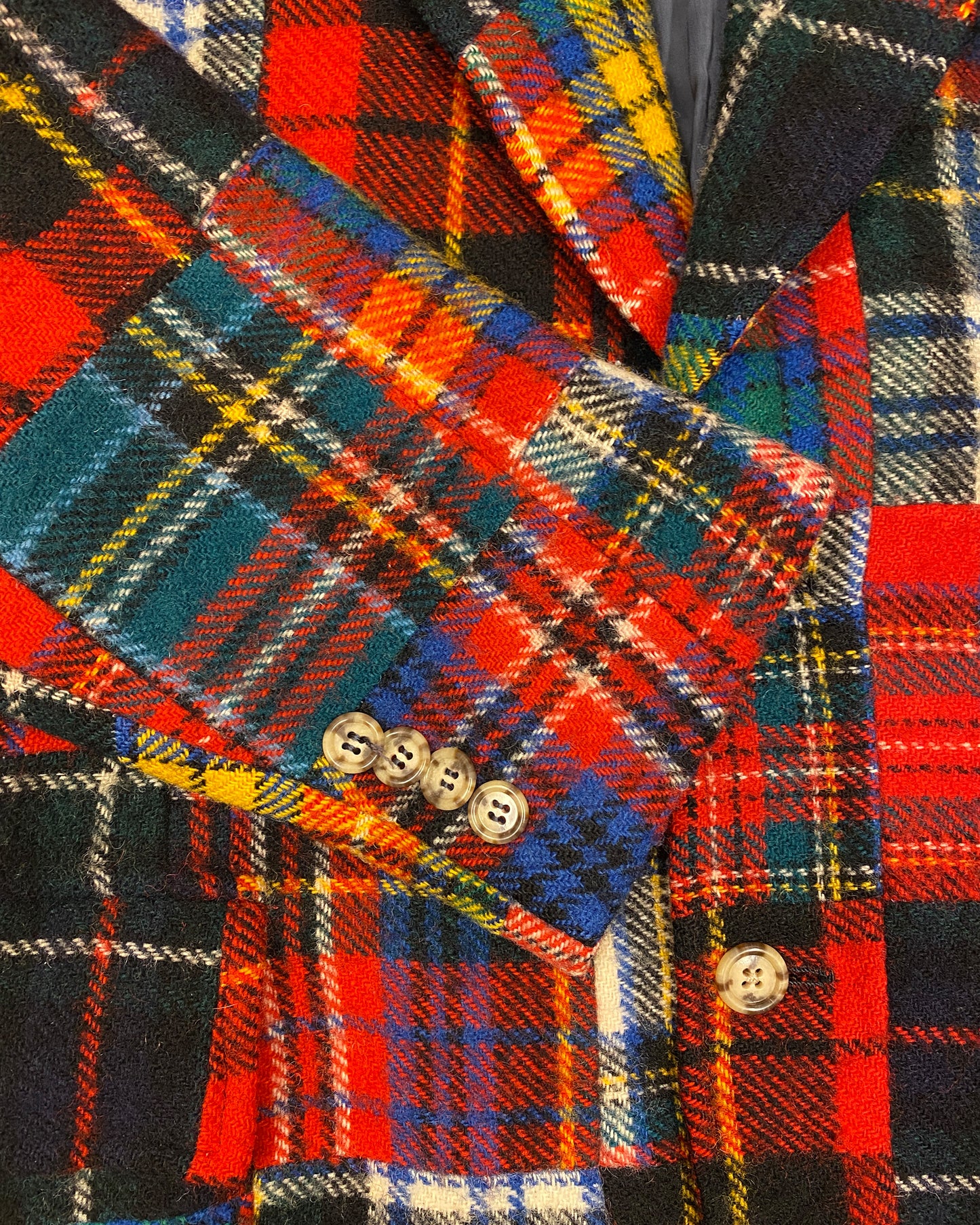 Polo by Ralph Lauren 1980s Patchwork Madras Checkered Wool Blazer Jacket Multicolor