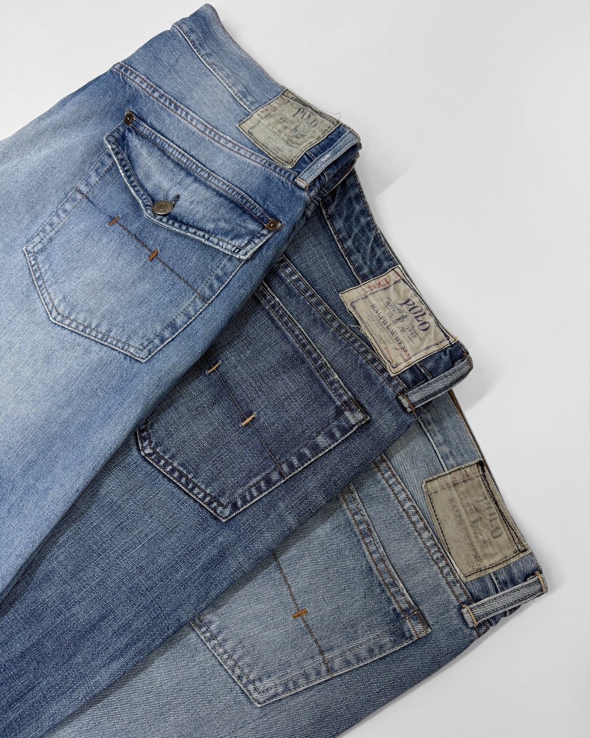 Polo Ralph Lauren 2010s Loose Leg Denim Faded Blue