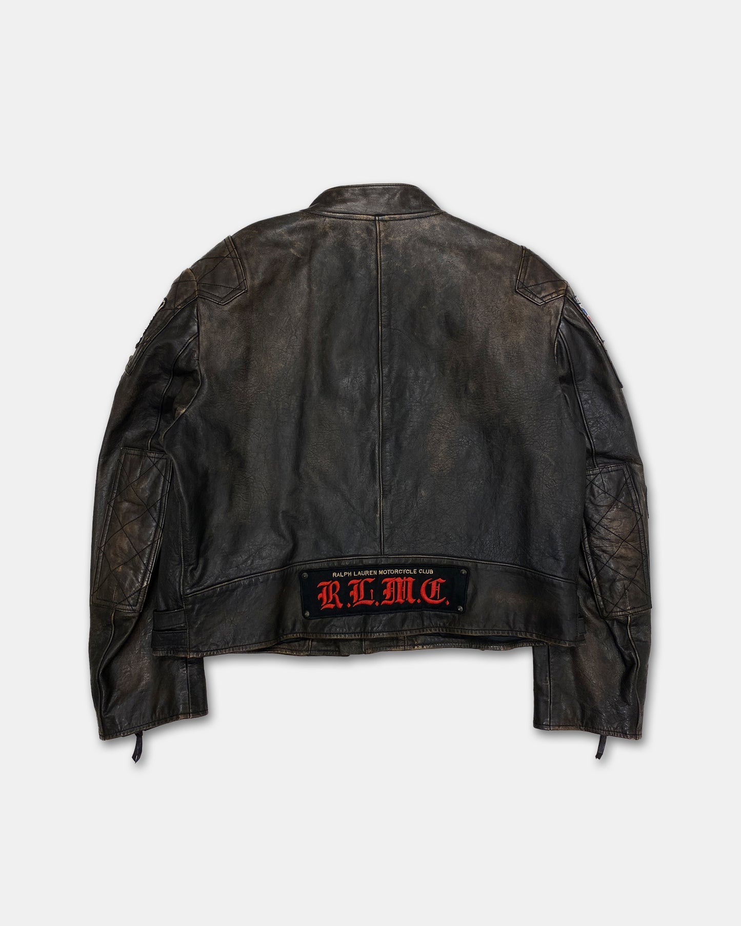 Polo Ralph Lauren 2020s Motorcycle Club Biker Leather Jacket Brown