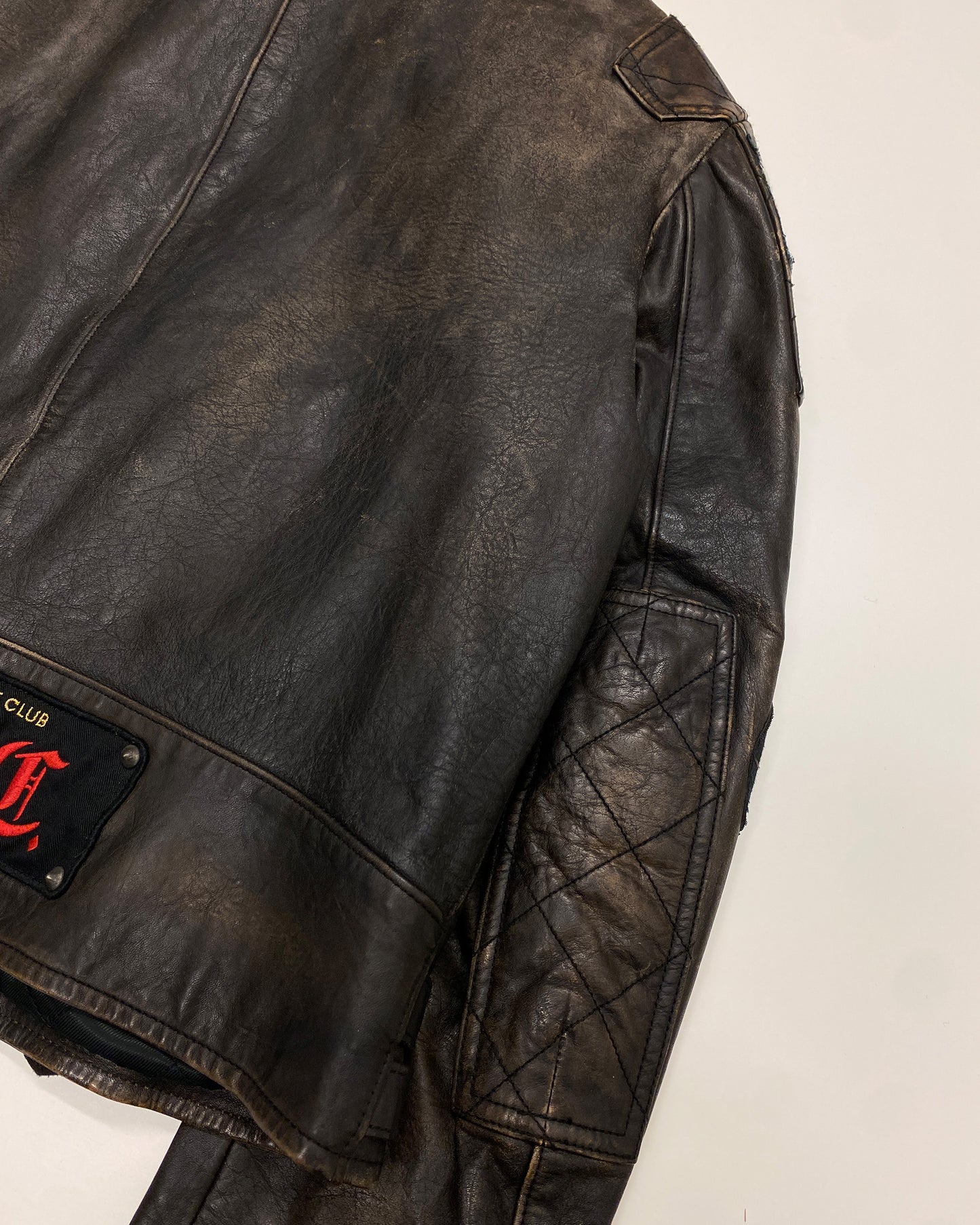 Polo Ralph Lauren 2020s Motorcycle Club Biker Leather Jacket Brown