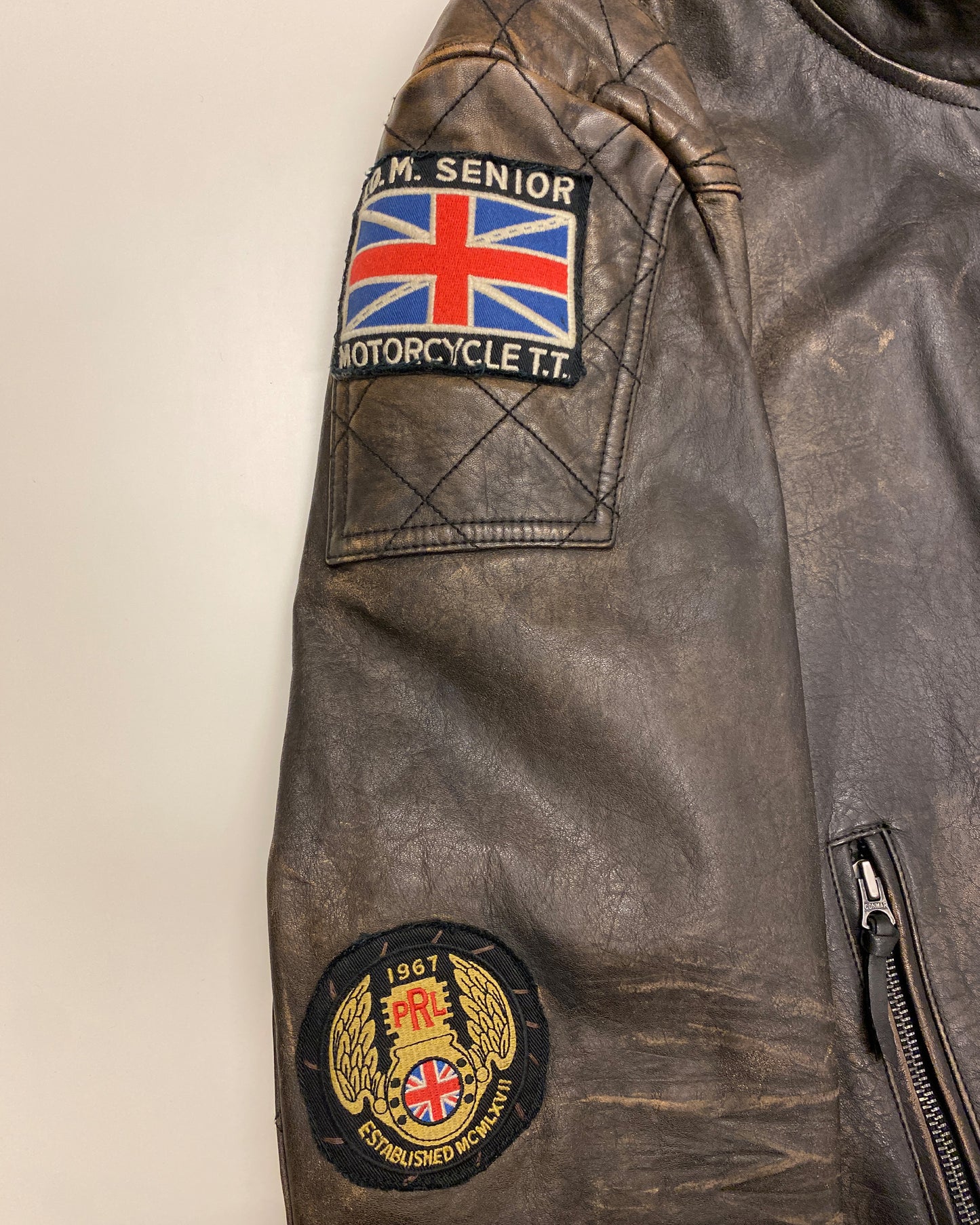 Polo Ralph Lauren 2020s Motorcycle Club Biker Leather Jacket Brown