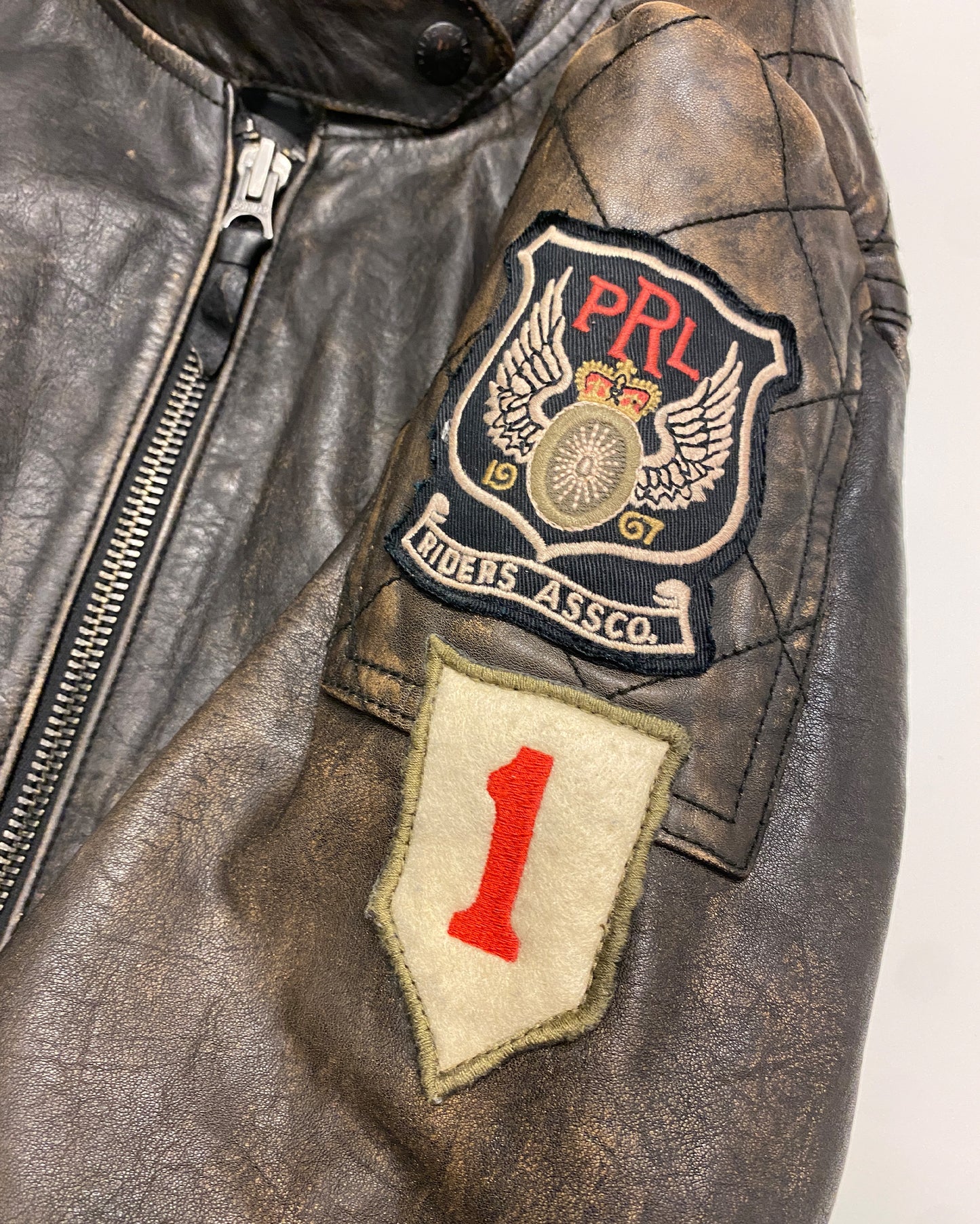 Polo Ralph Lauren 2020s Motorcycle Club Biker Leather Jacket Brown
