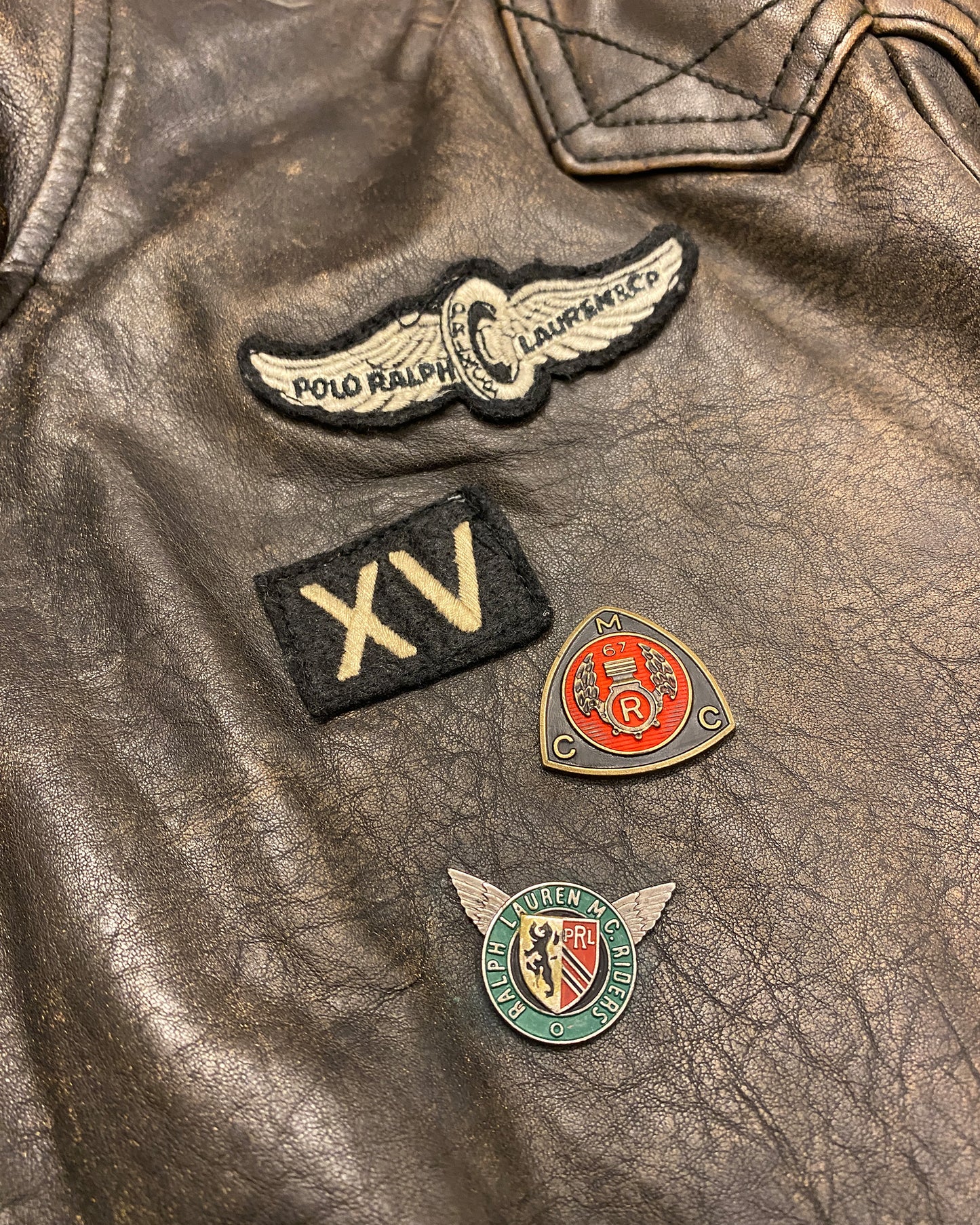 Polo Ralph Lauren 2020s Motorcycle Club Biker Leather Jacket Brown