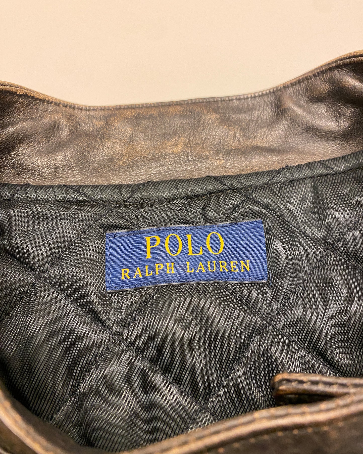 Polo Ralph Lauren 2020s Motorcycle Club Biker Leather Jacket Brown