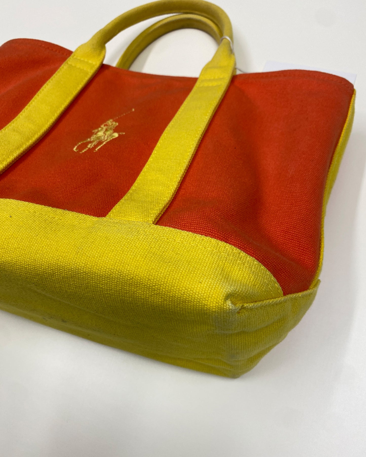 Ralph Lauren 2010s Heavy Cotton Tote Bag Orange Yellow