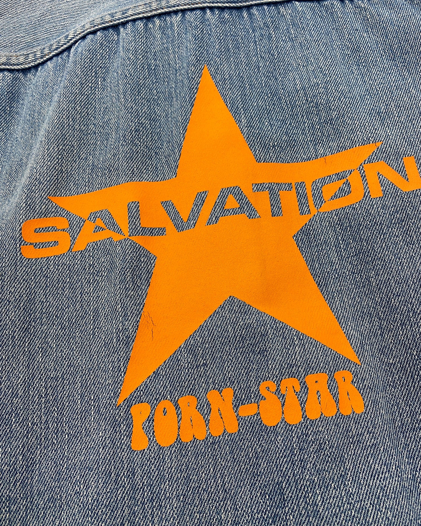 Salvation x Big Yank 1990s Porn-Star Cut Off Sleeve Selvedge Denim Vest Blue
